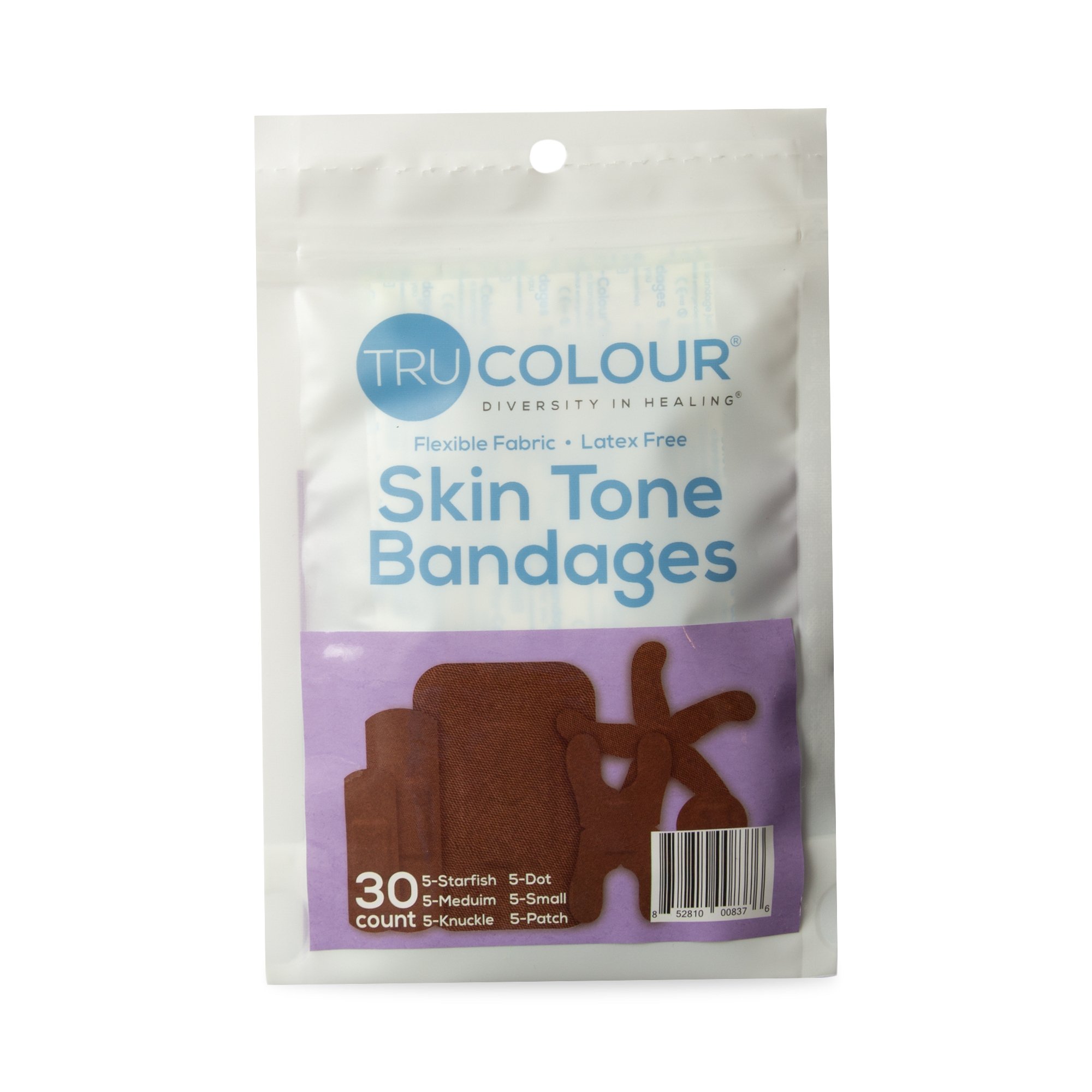 Tru-Colour Products LLC TCB-PASD - TruColour® Dark Brown Adhesive Strips, Assorted Shapes and Sizes - 30/Pack, 1500/Case