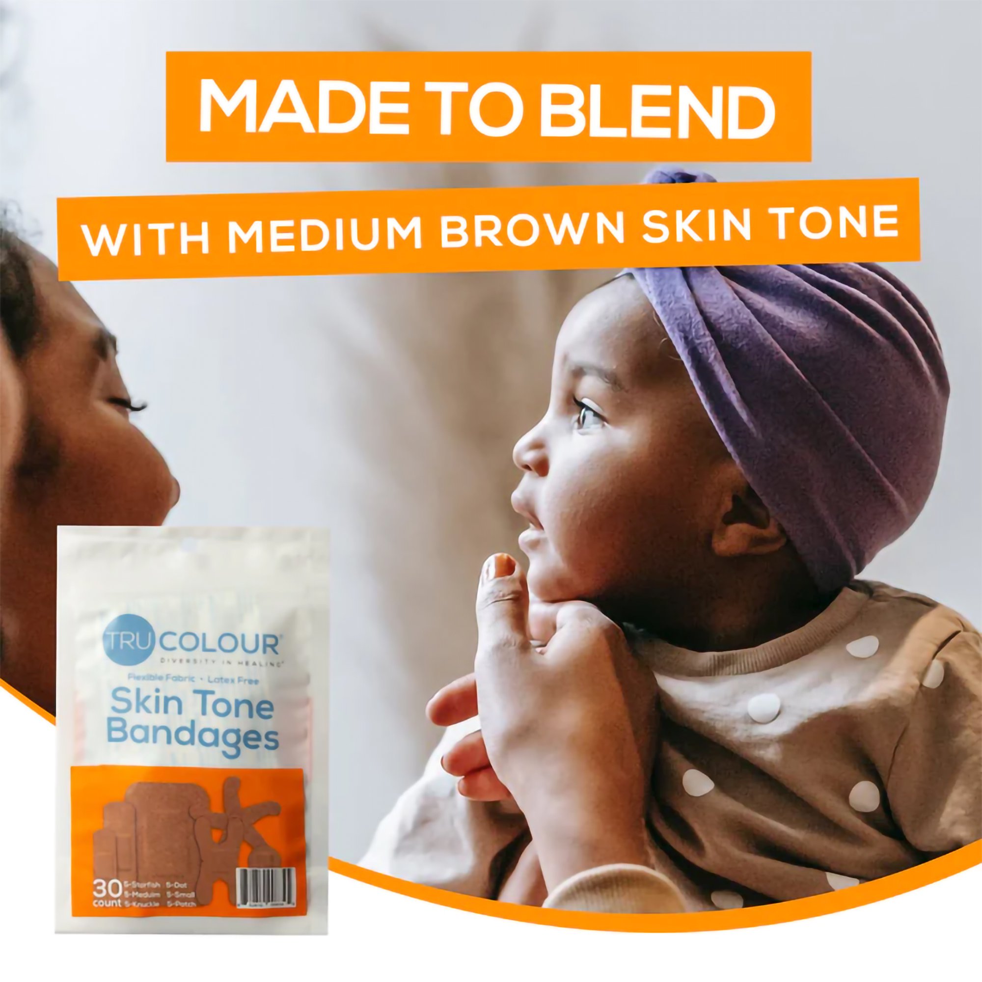 Tru-Colour Products LLC TCB-NASD - TruColour® Brown Adhesive Strips, Assorted Shapes and Sizes - 30/Pack, 1500/Case