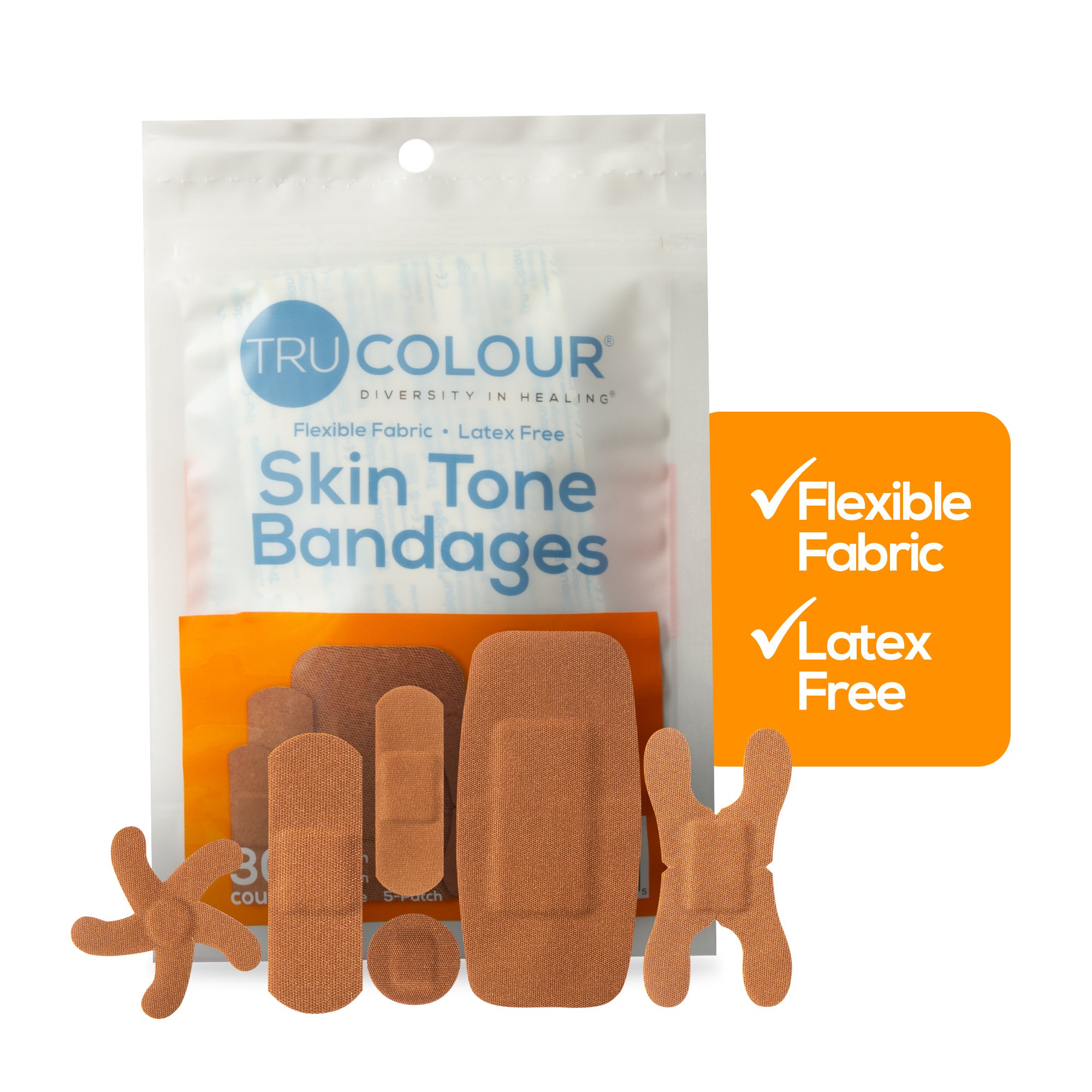 Tru-Colour Products LLC TCB-NASD - TruColour® Brown Adhesive Strips, Assorted Shapes and Sizes - 30/Pack, 1500/Case