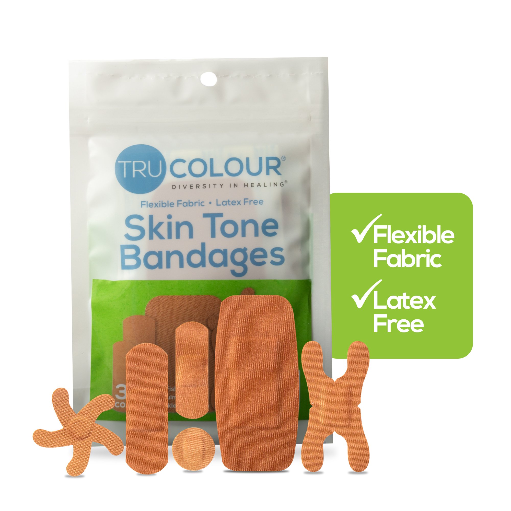 Tru-Colour Products LLC TCB-GASD - TruColour® Olive Adhesive Strips, Assorted Shapes and Sizes - 30/Pack, 1500/Case