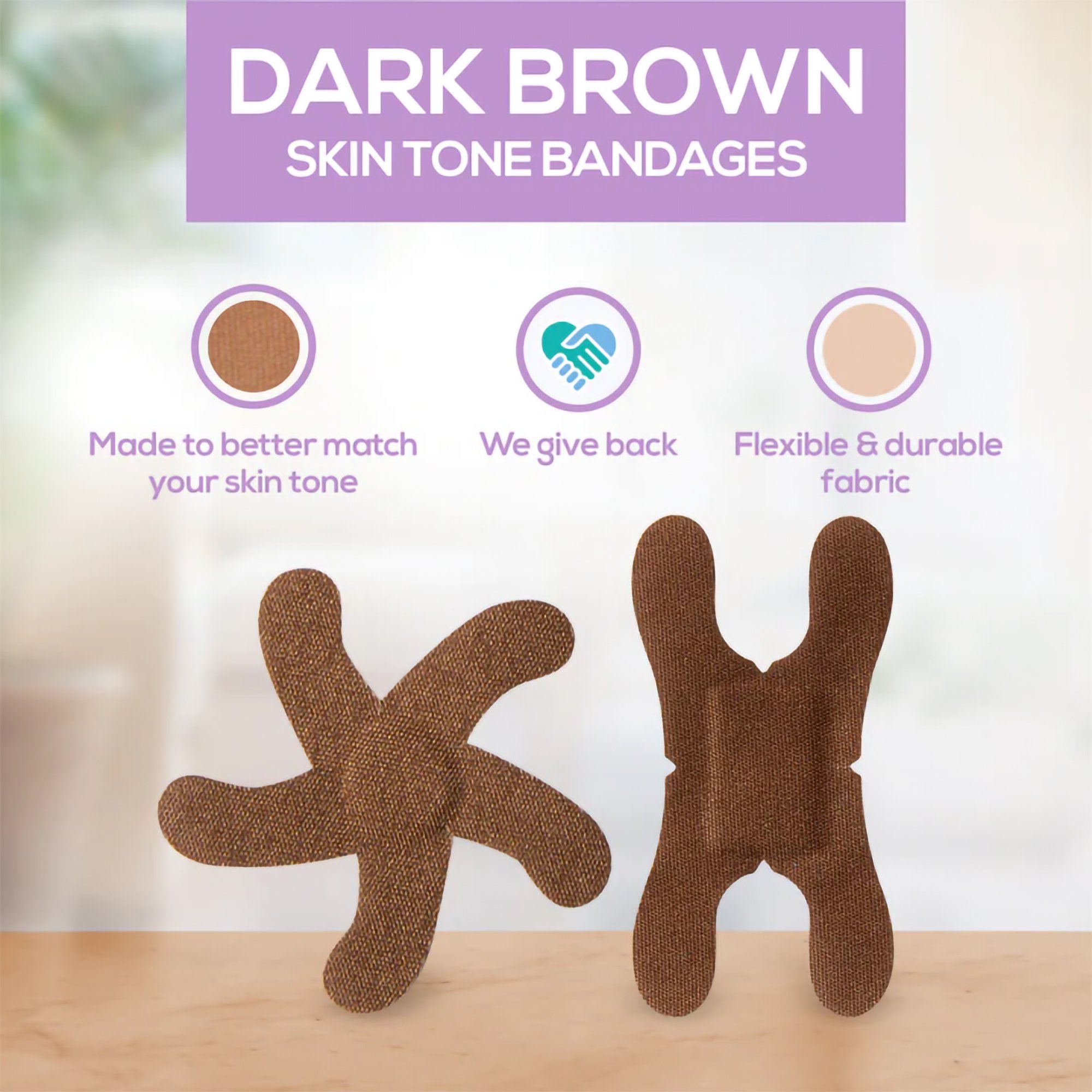 Tru-Colour Products LLC TCB-PKF - TruColour® Dark Brown Adhesive Strip, Knuckle / Fingertip - 20/Pack, 1000/Case