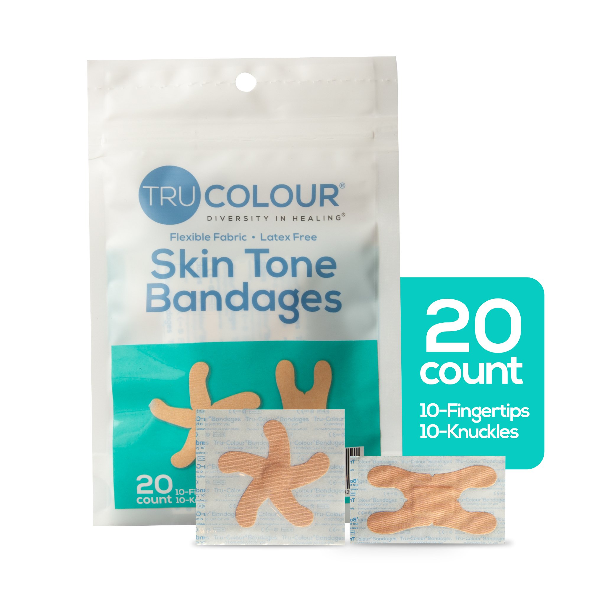 Tru-Colour Products LLC TCB-AKF - TruColour® Beige Adhesive Strip, Knuckle / Fingertip - 20/Pack, 1000/Case