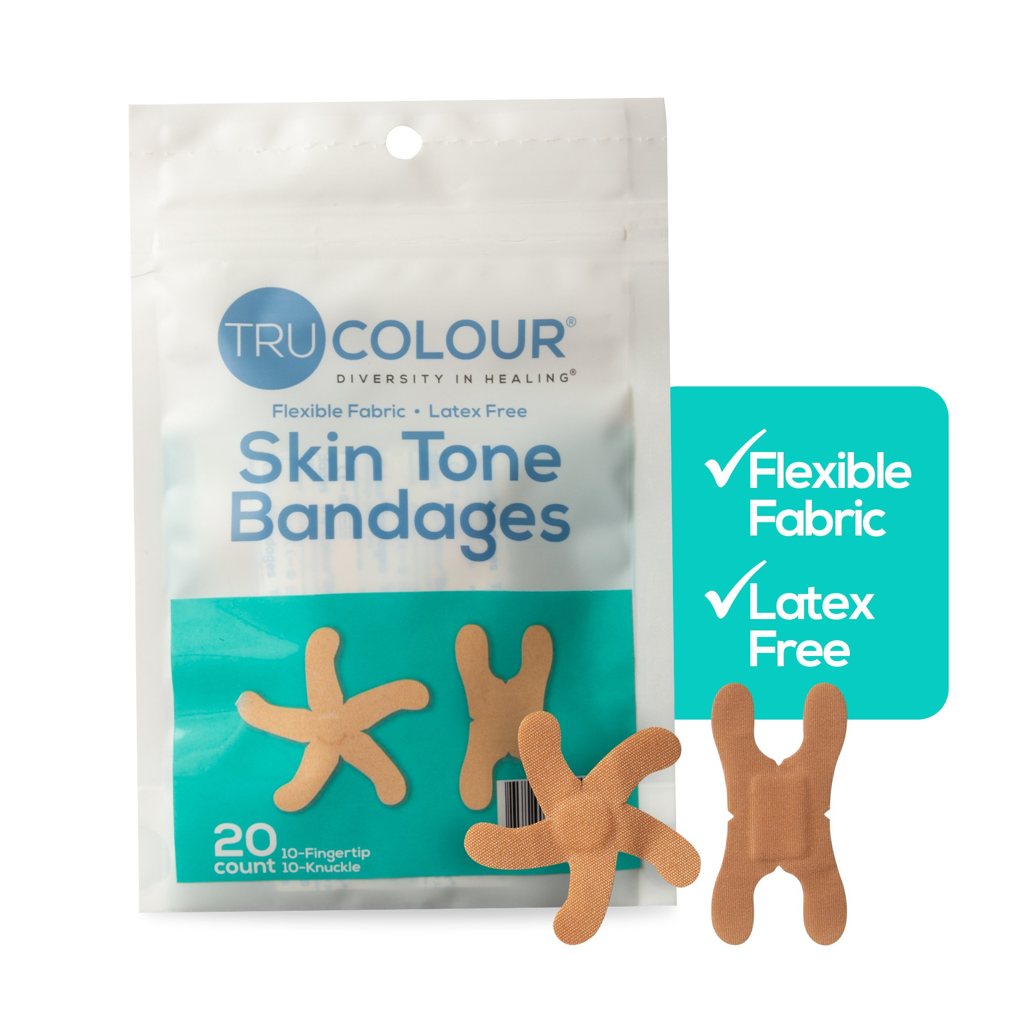 Tru-Colour Products LLC TCB-AKF - TruColour® Beige Adhesive Strip, Knuckle / Fingertip - 20/Pack, 1000/Case