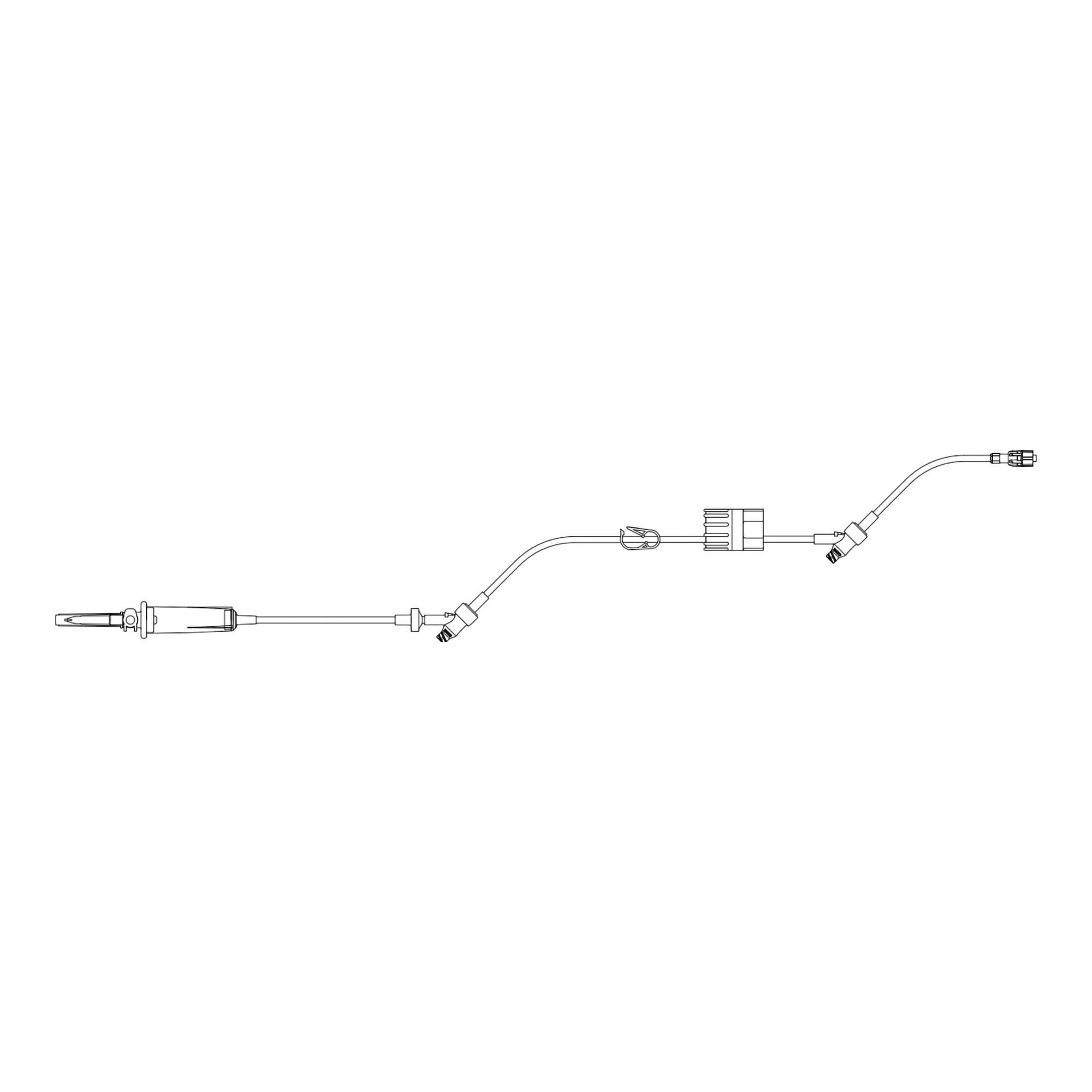 B. Braun - 375258 Primary IV Administration Set Rate Flow® II Gravity 2 Ports 15 Drops / mL Drip Rate Without Filter 92 Inch Tubing Solution Flow Regulator