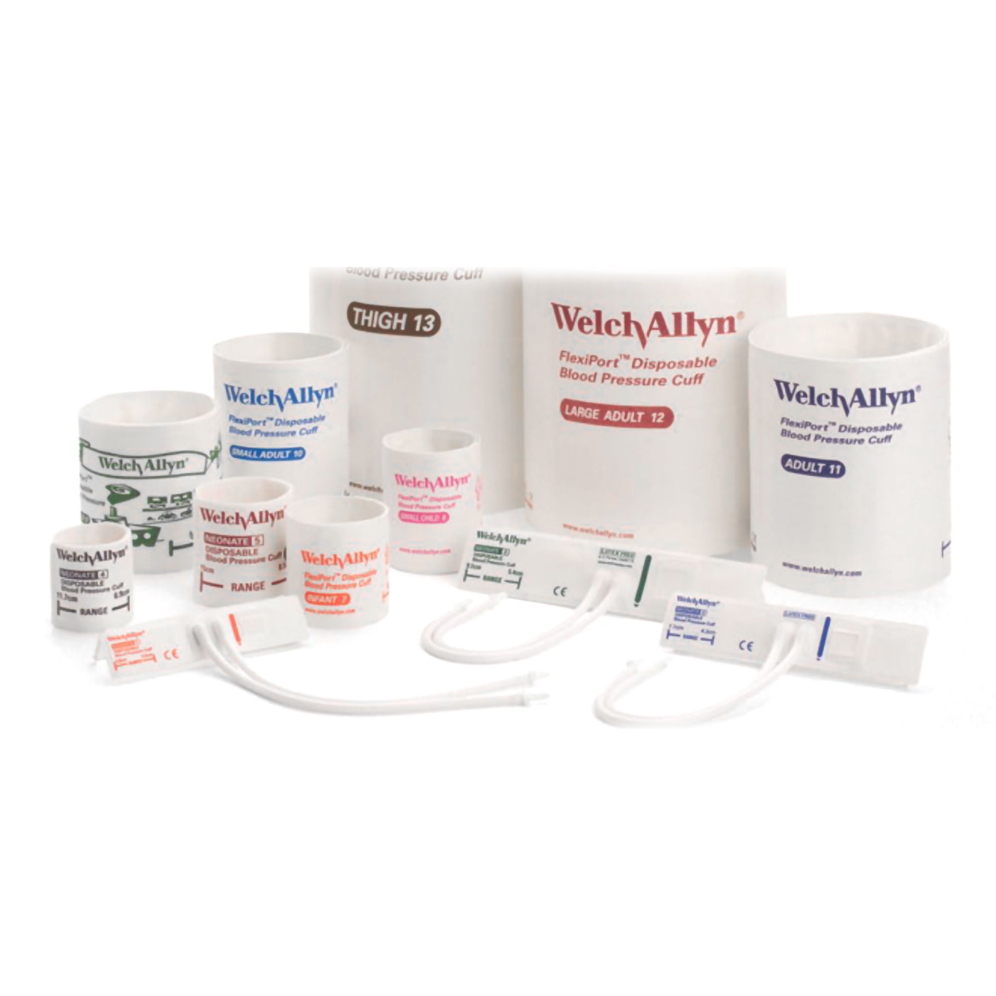 Welch Allyn - SOFT-07-1TP Single Patient Use Blood Pressure Cuff Hillrom 9 to 13 cm Arm Cloth Fabric Cuff Infant Cuff