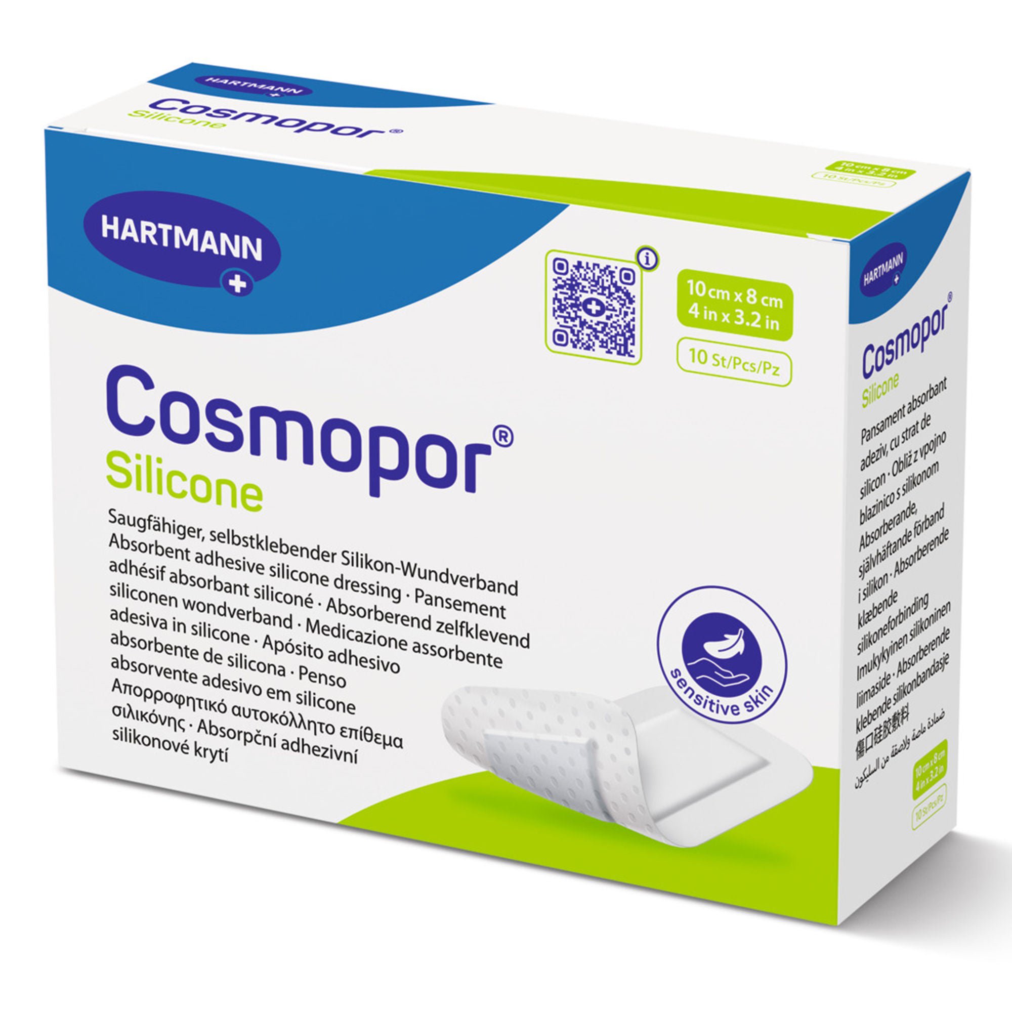 Hartmann - 901107 Island Dressing Cosmopor® Silicone 3.2 X 4 Inch Rectangle Sterile Water Resistant Nonwoven Backing
