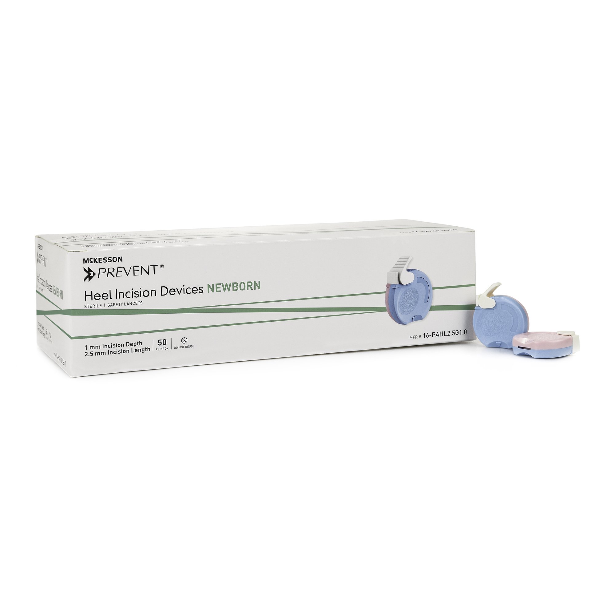 McKesson Brand 16-PAHL2.5G1.0X - McKesson Prevent Pediatric Heel Incision Lancet - 50/Box, 200/Case