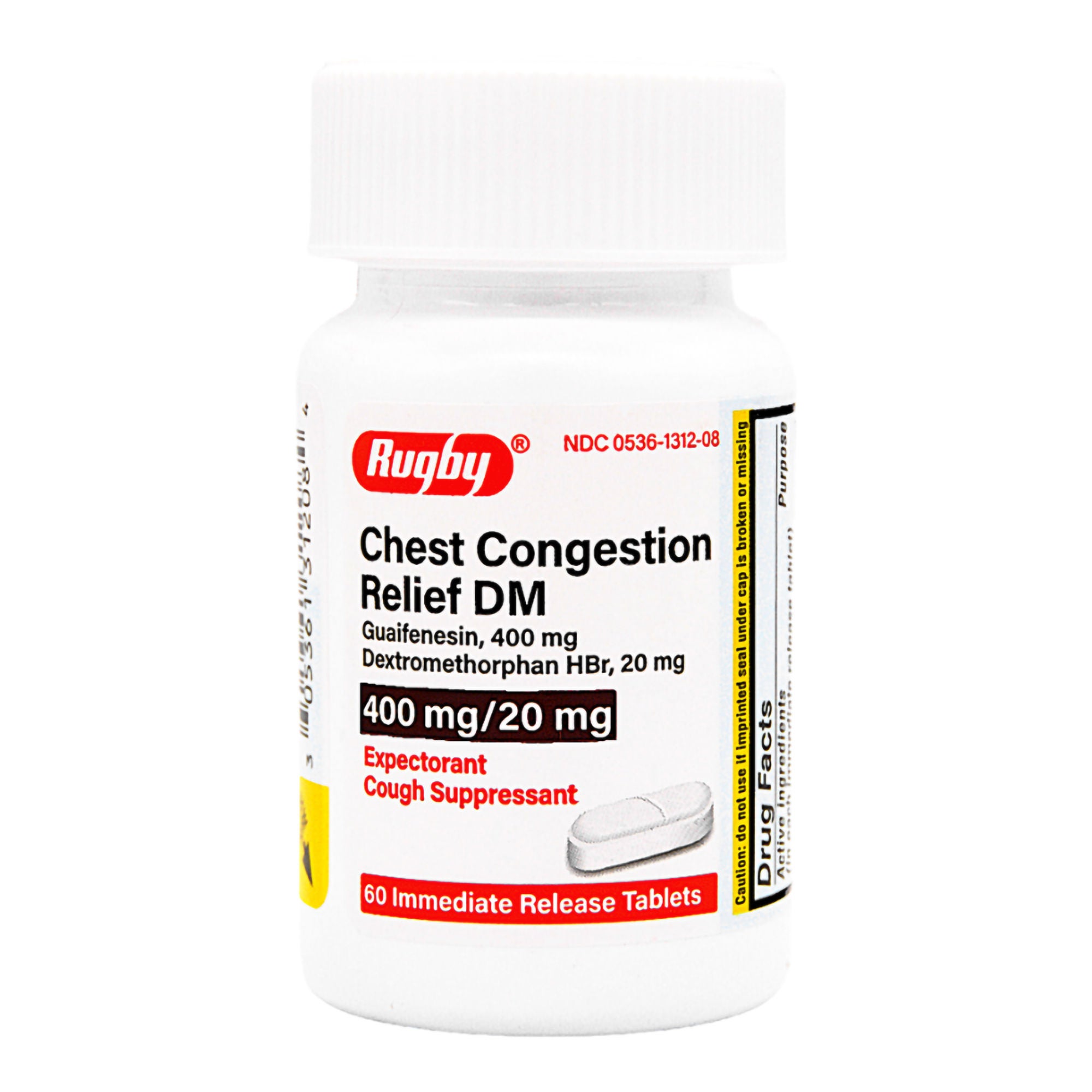 Major Pharmaceuticals - 00536131208 Cold and Cough Relief 20 mg - 400 mg Strength Tablet 60 per Bottle