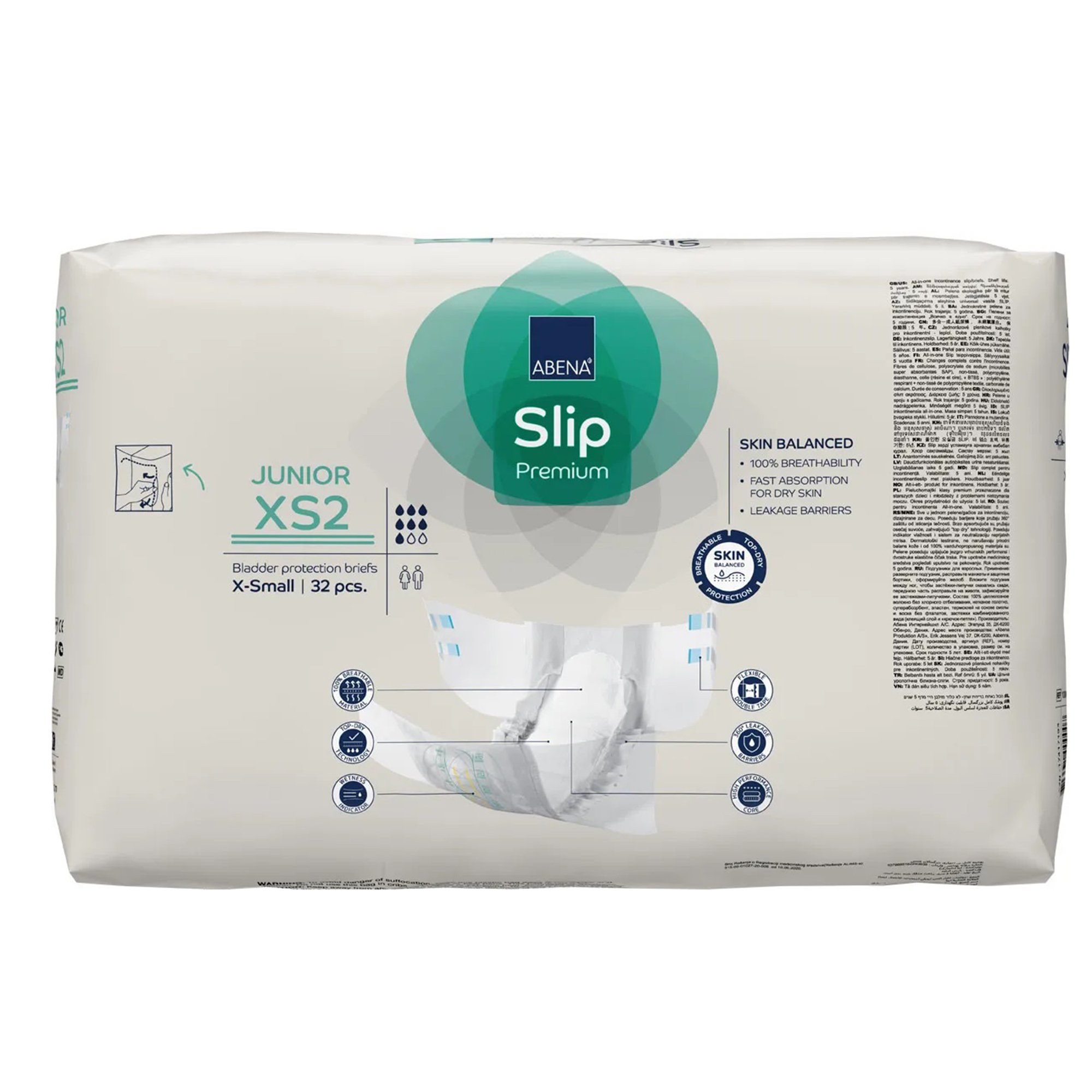 Abena North America 1000021279 - Abena® Slip Premium Junior XS2 Incontinence Brief, Extra Small - 32/Pack, 128/Case