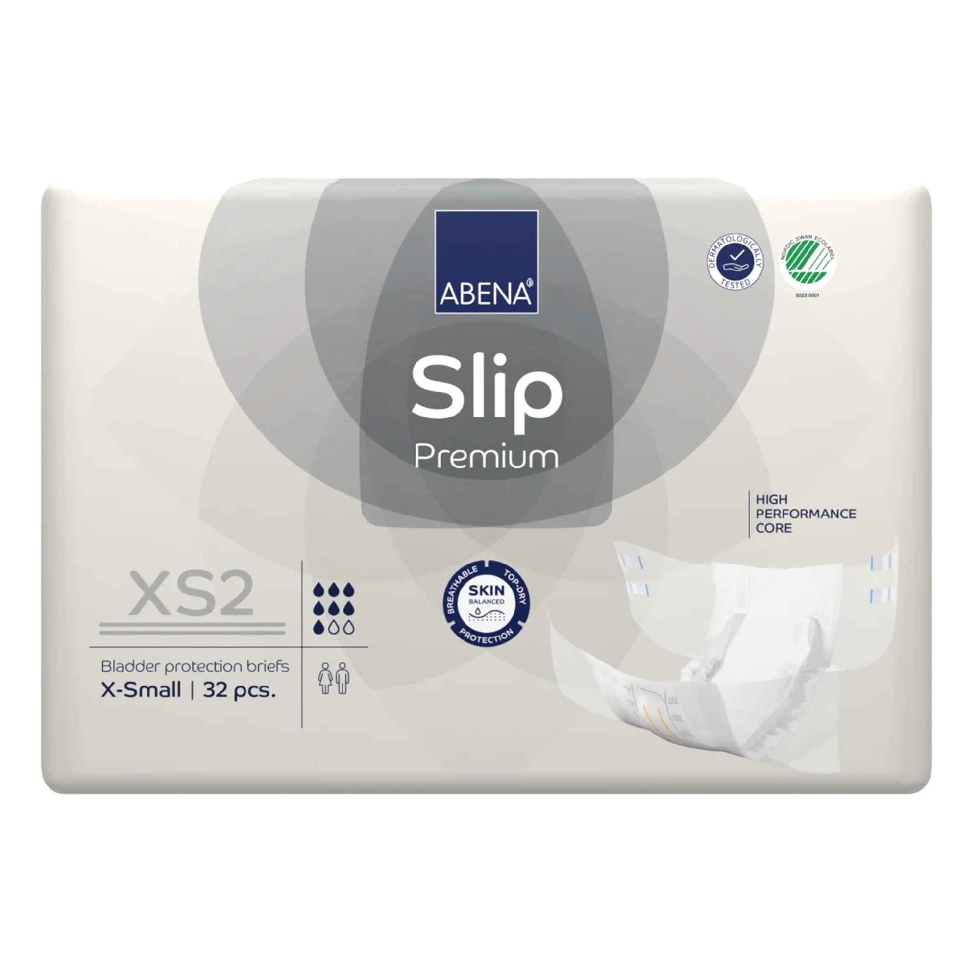 Abena North America 1000021280 - Abena® Slip Premium XS2 Incontinence Brief, X-Small - 32/Pack, 128/Case