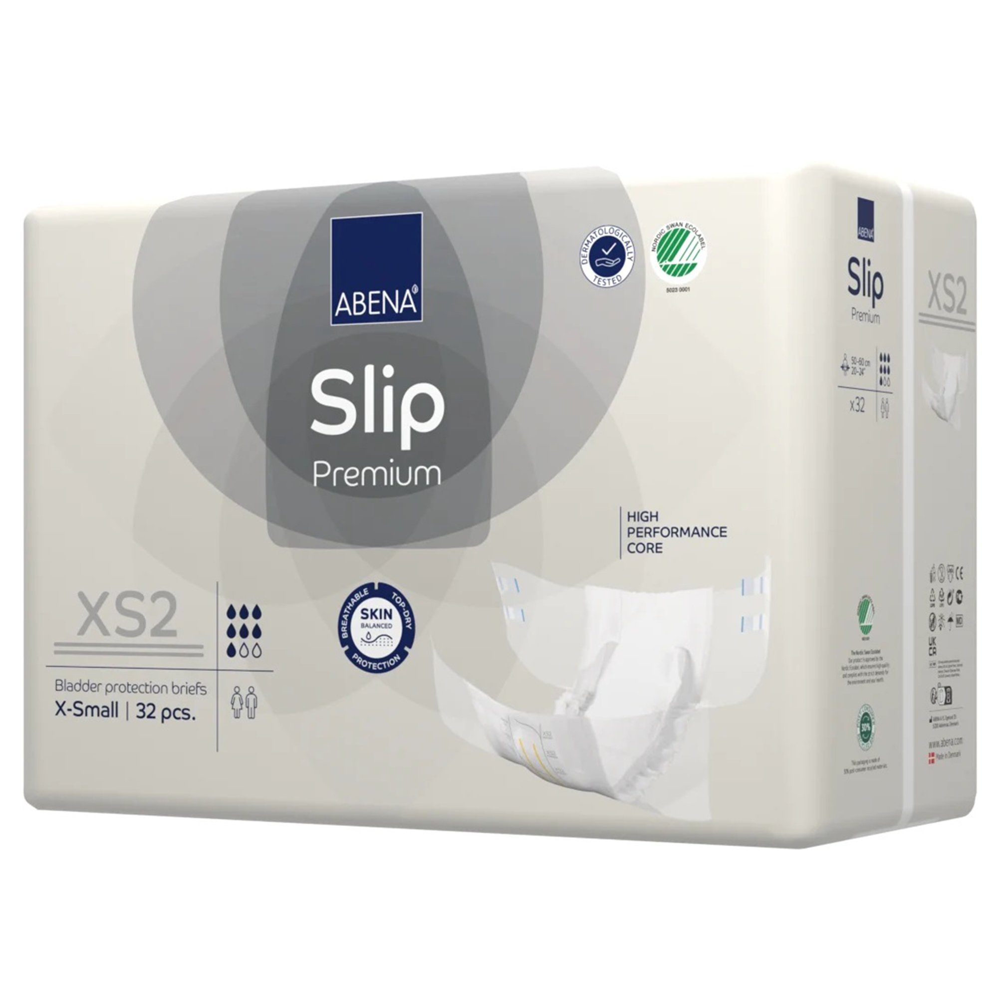 Abena North America 1000021280 - Abena® Slip Premium XS2 Incontinence Brief, X-Small - 32/Pack, 128/Case