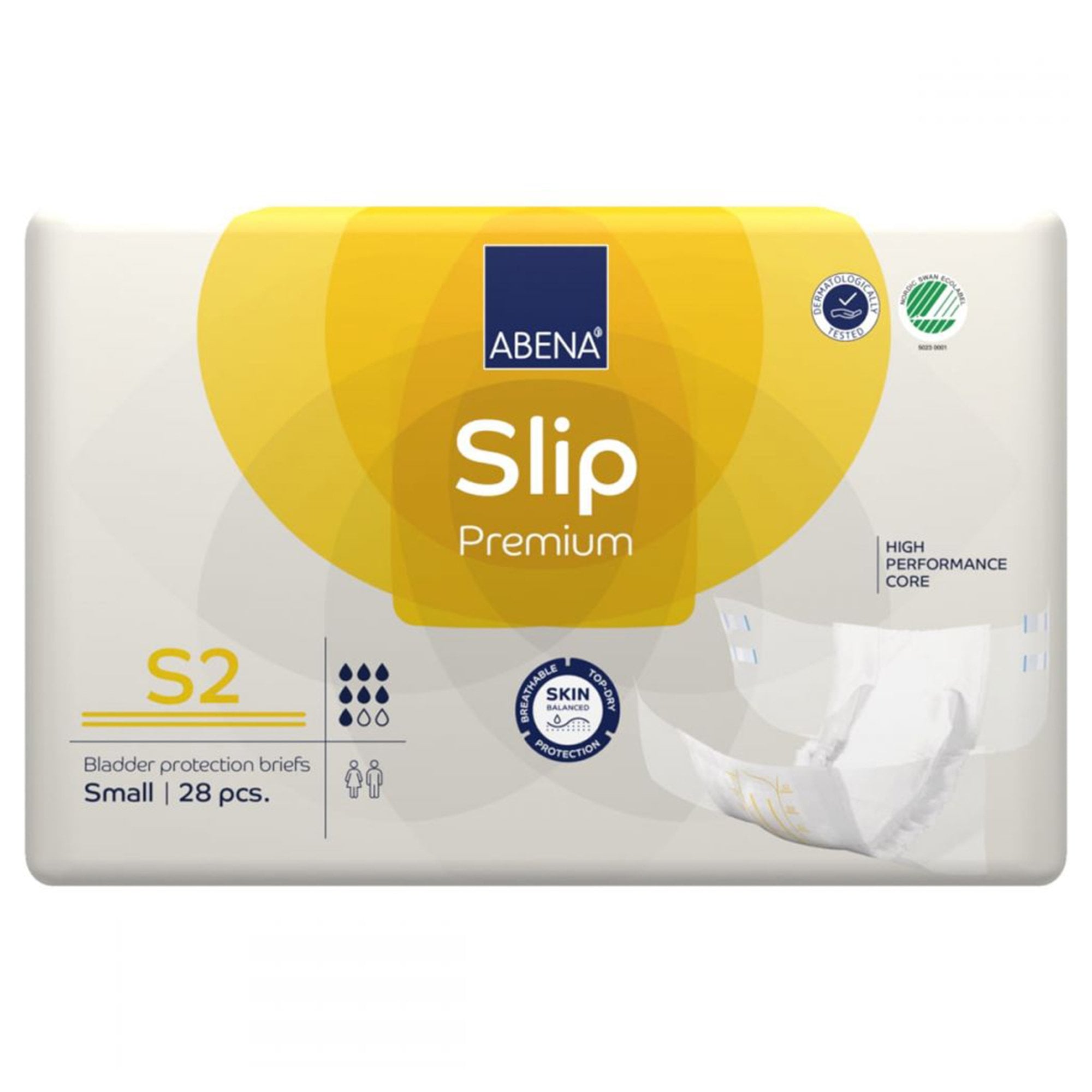 Abena North America 1000021281 - Abena® Slip Premium S2 Incontinence Brief, Small - 28/Pack, 84/Case