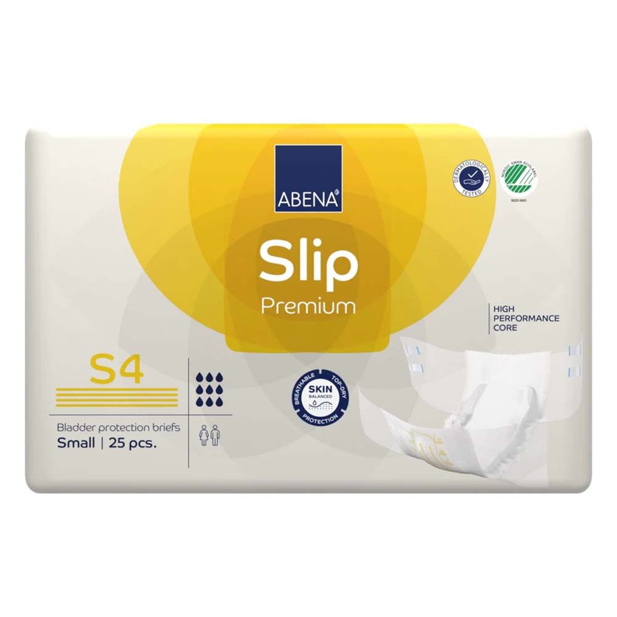 Abena North America 1000021282 - Abena® Slip Premium S4 Incontinence Brief, Small - 25/Pack, 75/Case