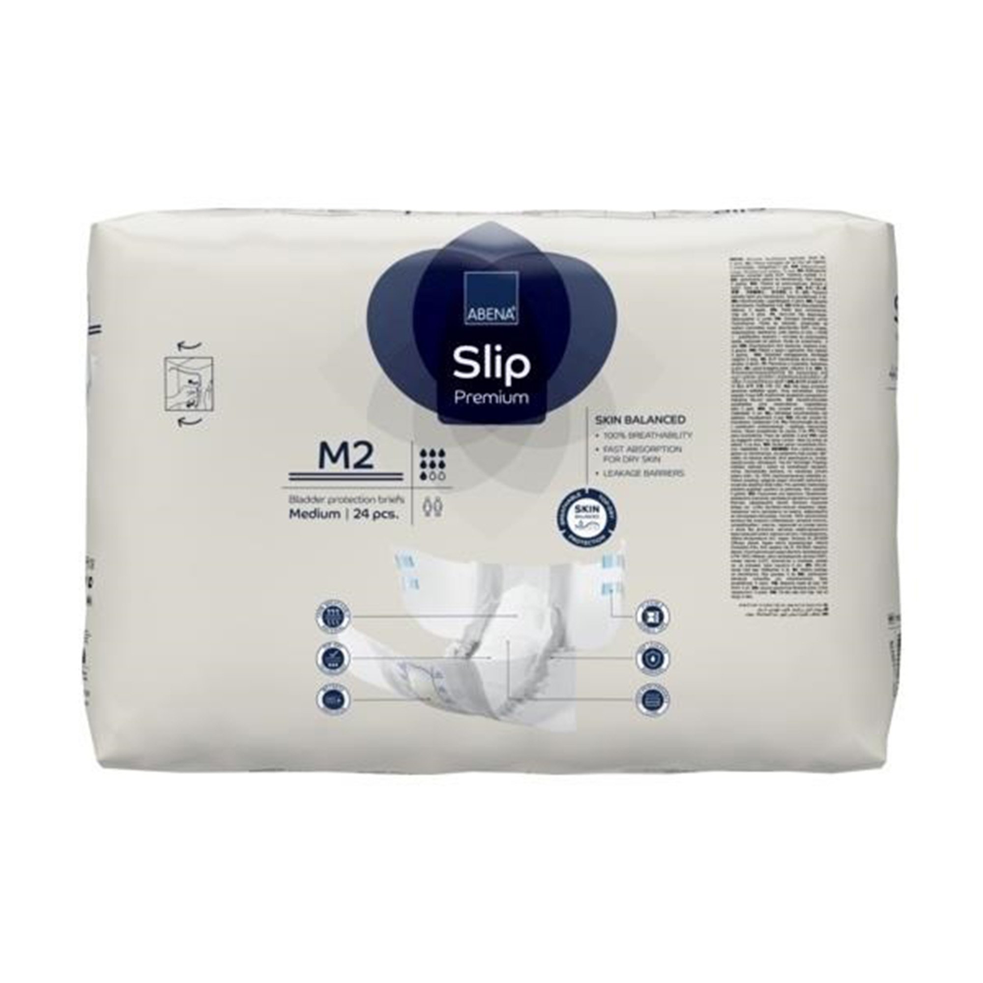 Abena North America 1000021285 - Abena® Slip Premium M2 Incontinence Brief, Medium - 24/Pack, 96/Case
