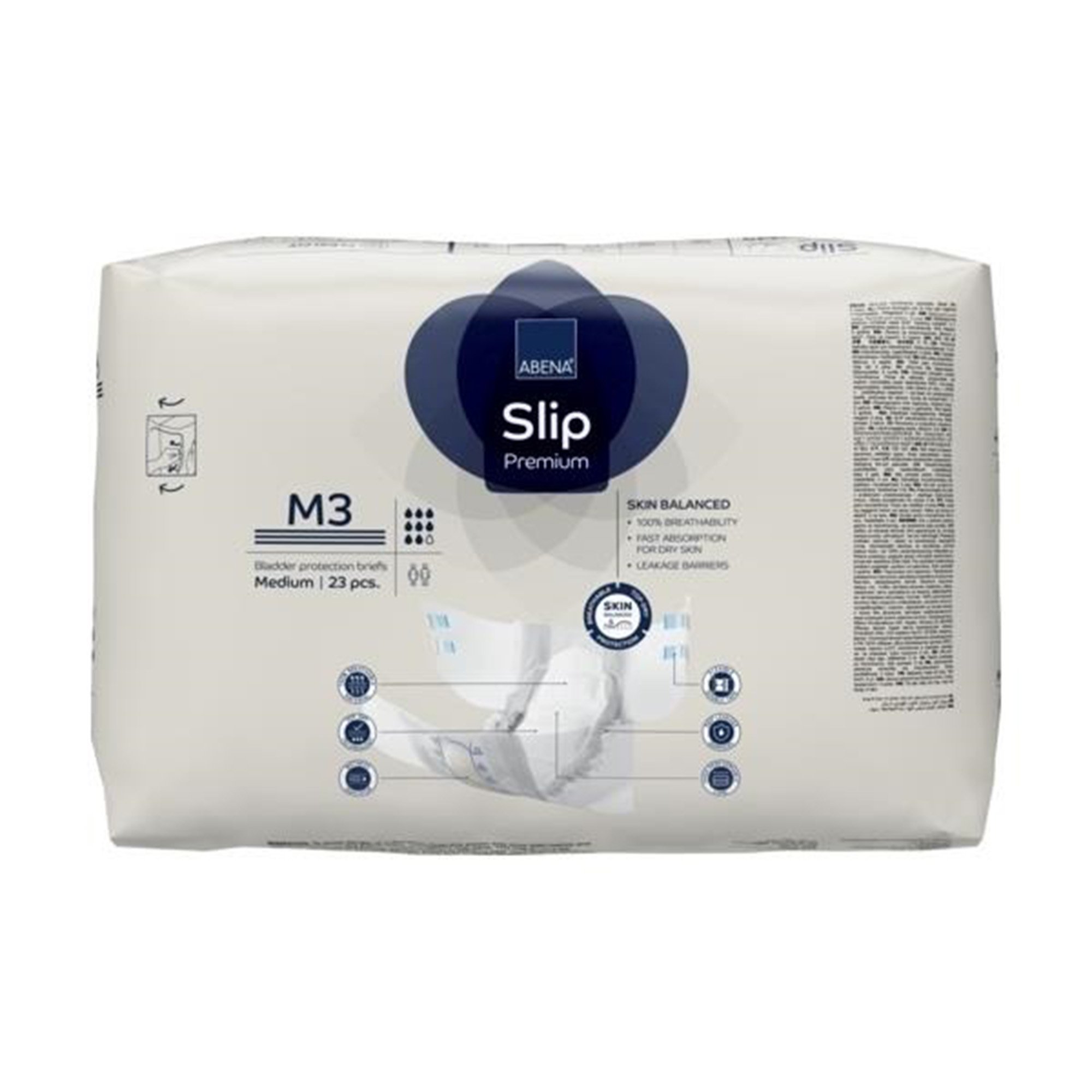 Abena North America 1000021286 - Abena® Slip Premium M3 Incontinence Brief, Medium - 23/Pack, 92/Case