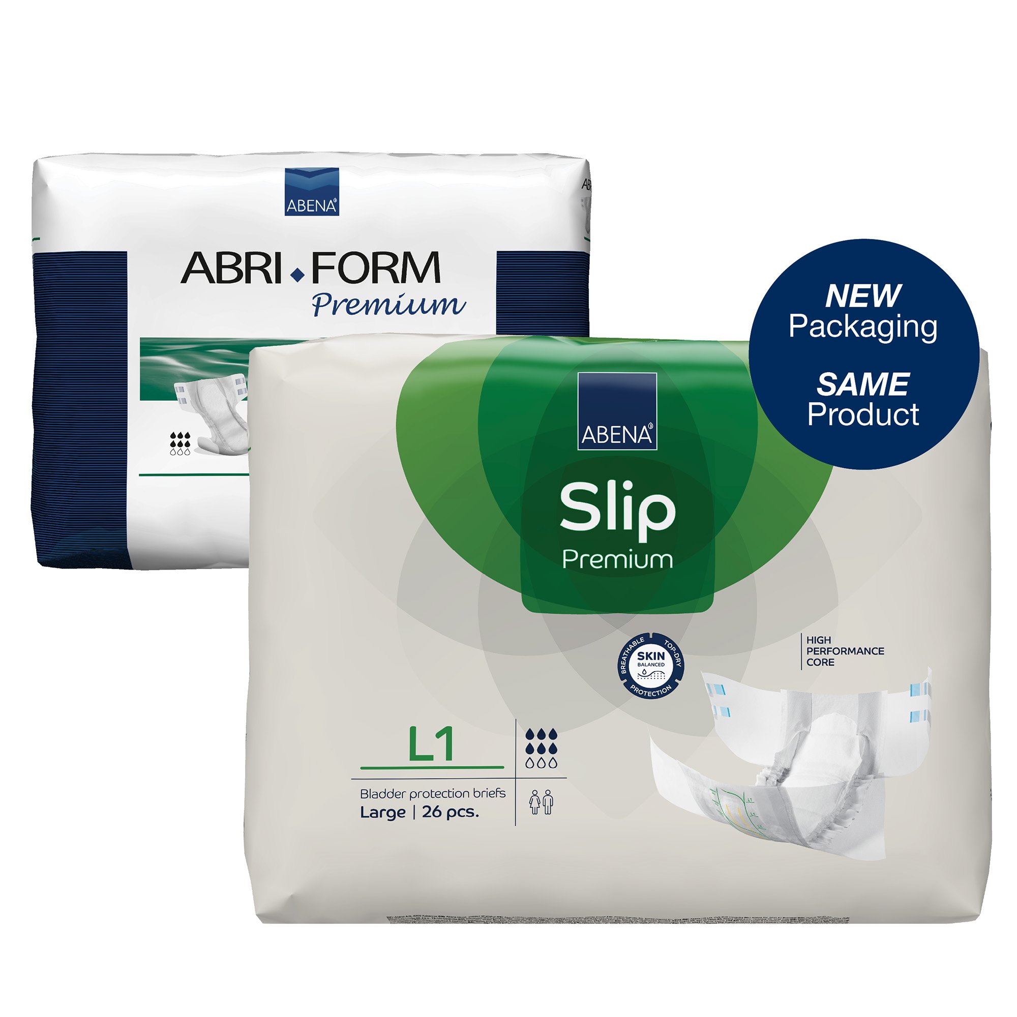 Abena North America 1000021289 - Abena® Slip Premium L1 Incontinence Brief, Large - 26/Pack, 104/Case