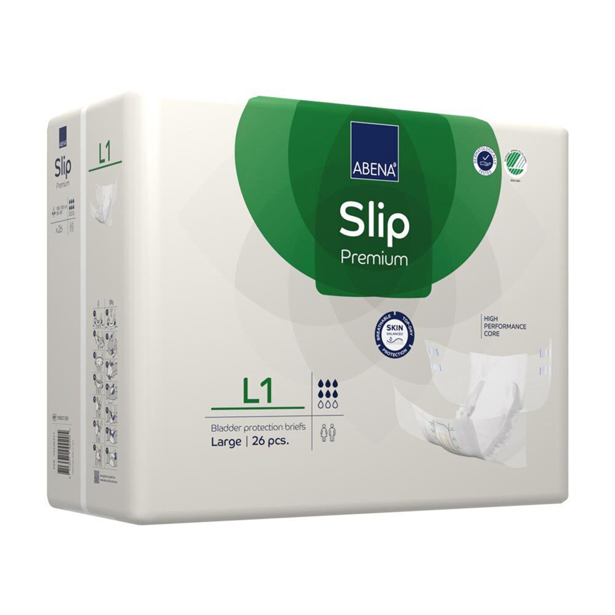 Abena North America 1000021289 - Abena® Slip Premium L1 Incontinence Brief, Large - 26/Pack, 104/Case