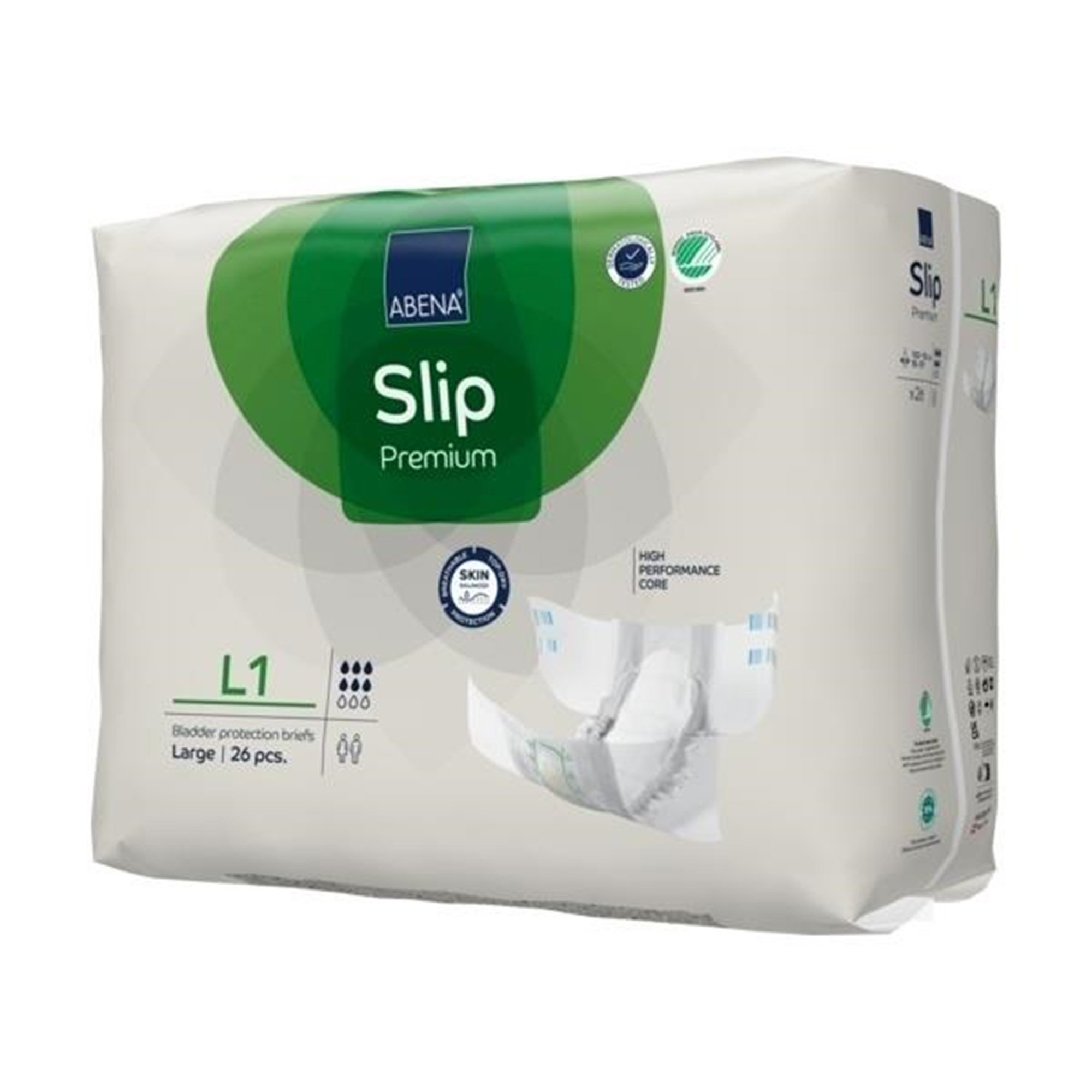 Abena North America 1000021289 - Abena® Slip Premium L1 Incontinence Brief, Large - 26/Pack, 104/Case
