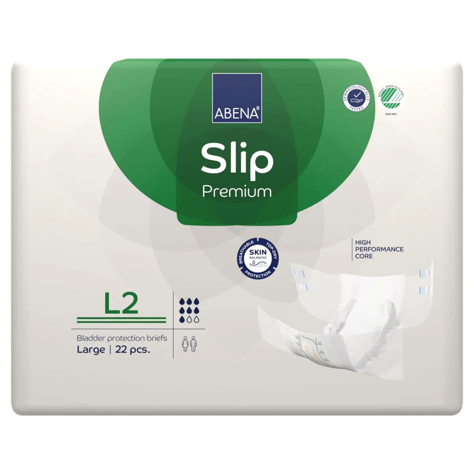 Abena North America 1000021290 - Abena® Slip Premium L2 Incontinence Brief, Large - 22/Pack, 88/Case