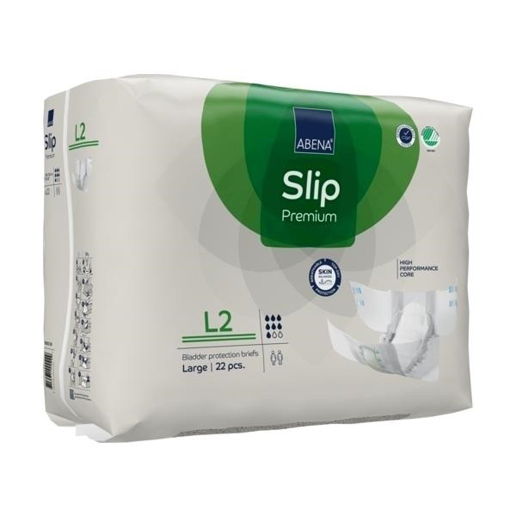 Abena North America 1000021290 - Abena® Slip Premium L2 Incontinence Brief, Large - 22/Pack, 88/Case