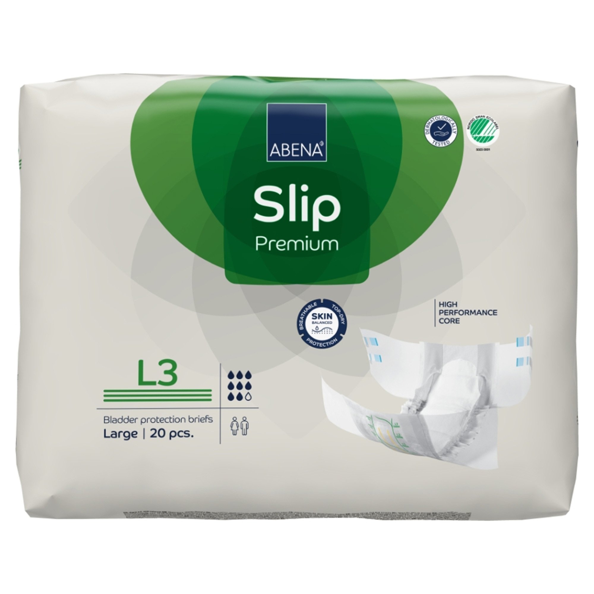 Abena North America 1000021291 - Abena® Slip Premium L3 Incontinence Brief, Large - 20/Pack, 80/Case