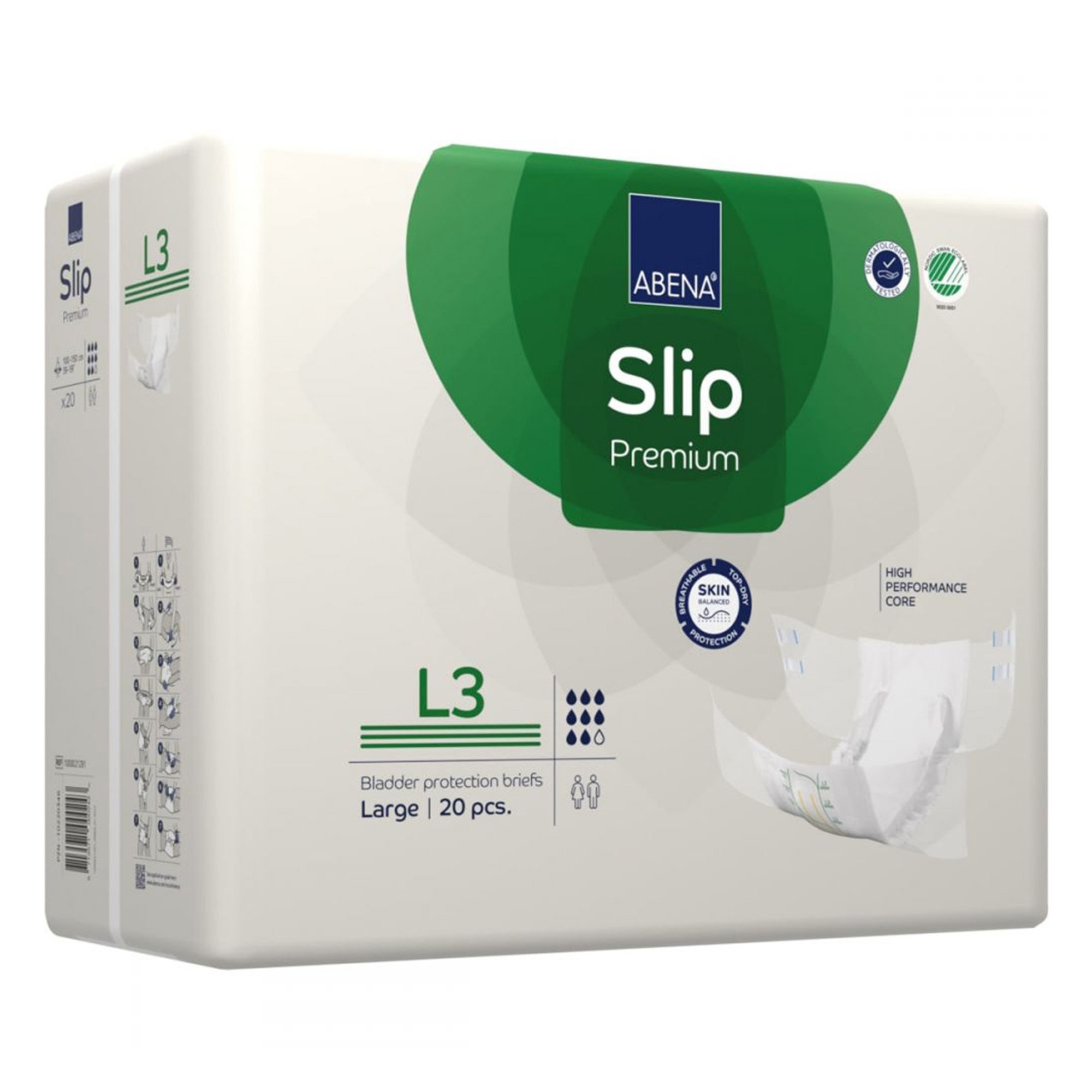 Abena North America 1000021291 - Abena® Slip Premium L3 Incontinence Brief, Large - 20/Pack, 80/Case