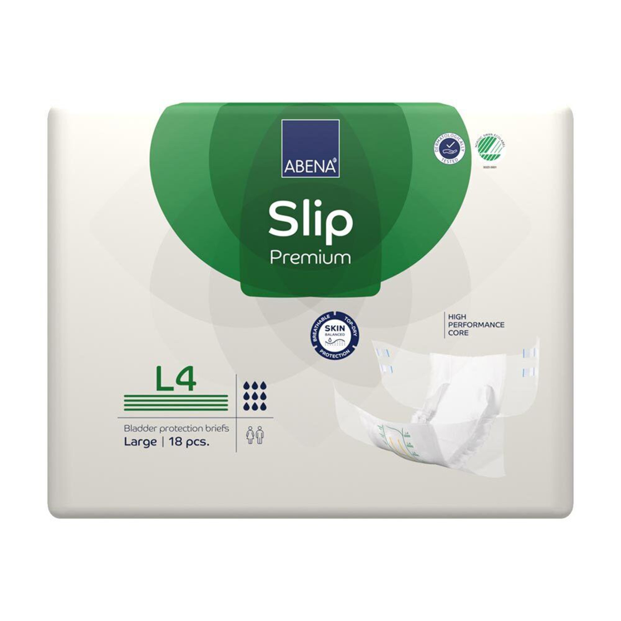 Abena North America 1000021292 - Abena® Slip Premium L4 Incontinence Brief, Large - 18/Pack, 72/Case
