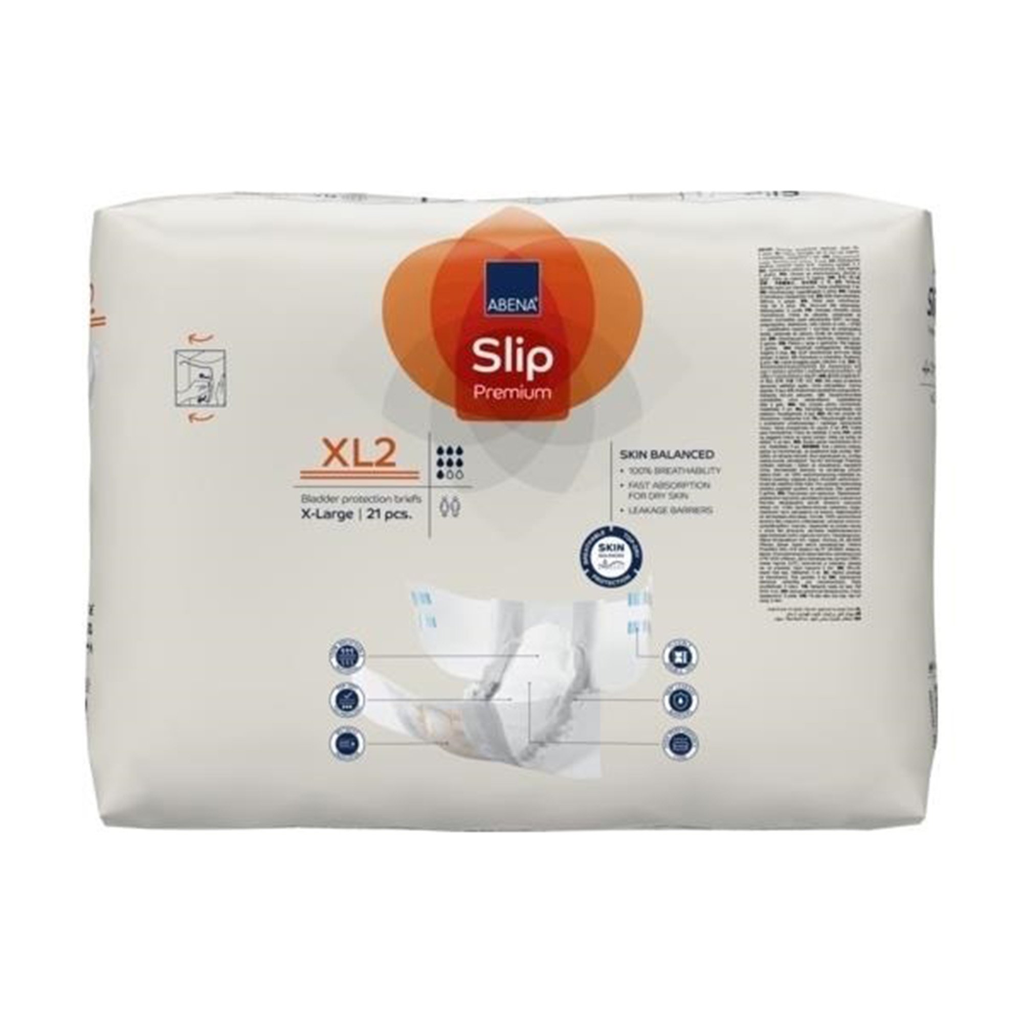 Abena North America 1000021293 - Abena® Slip Premium XL2 Incontinence Brief, X-Large - 21/Pack, 84/Case