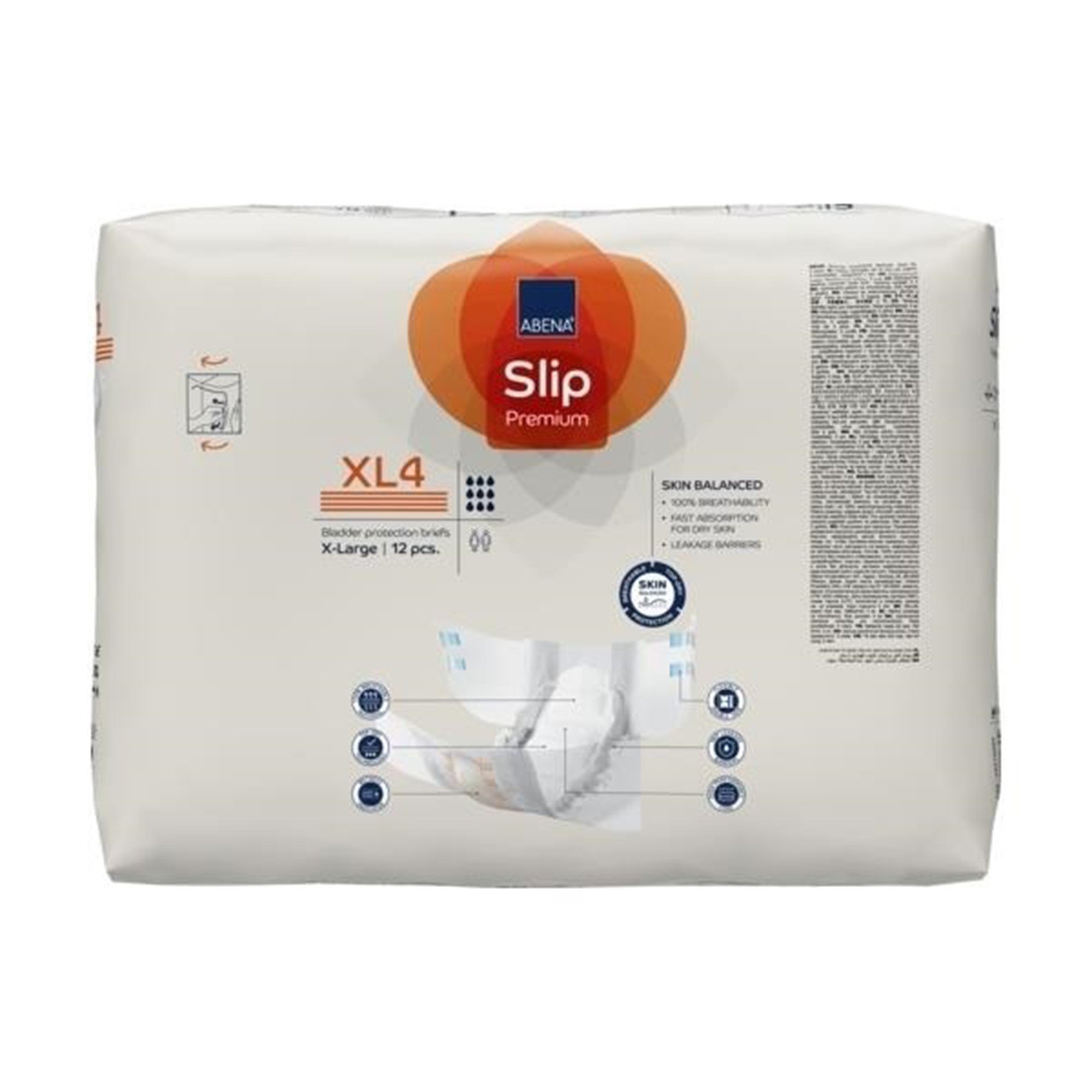 Abena North America 1000021294 - Abena® Slip Premium XL4 Incontinence Brief, X-Large - 12/Pack, 48/Case
