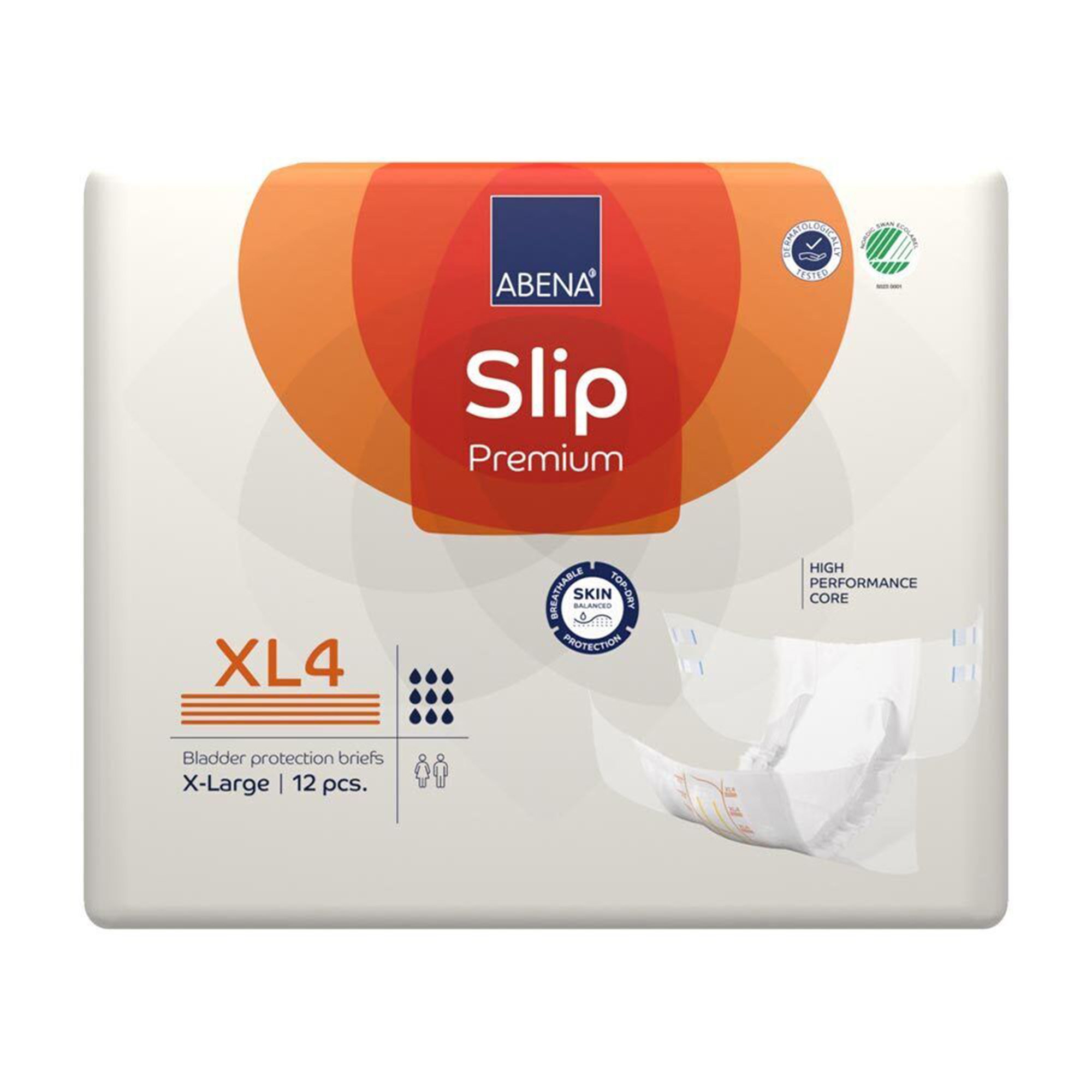 Abena North America 1000021294 - Abena® Slip Premium XL4 Incontinence Brief, X-Large - 12/Pack, 48/Case