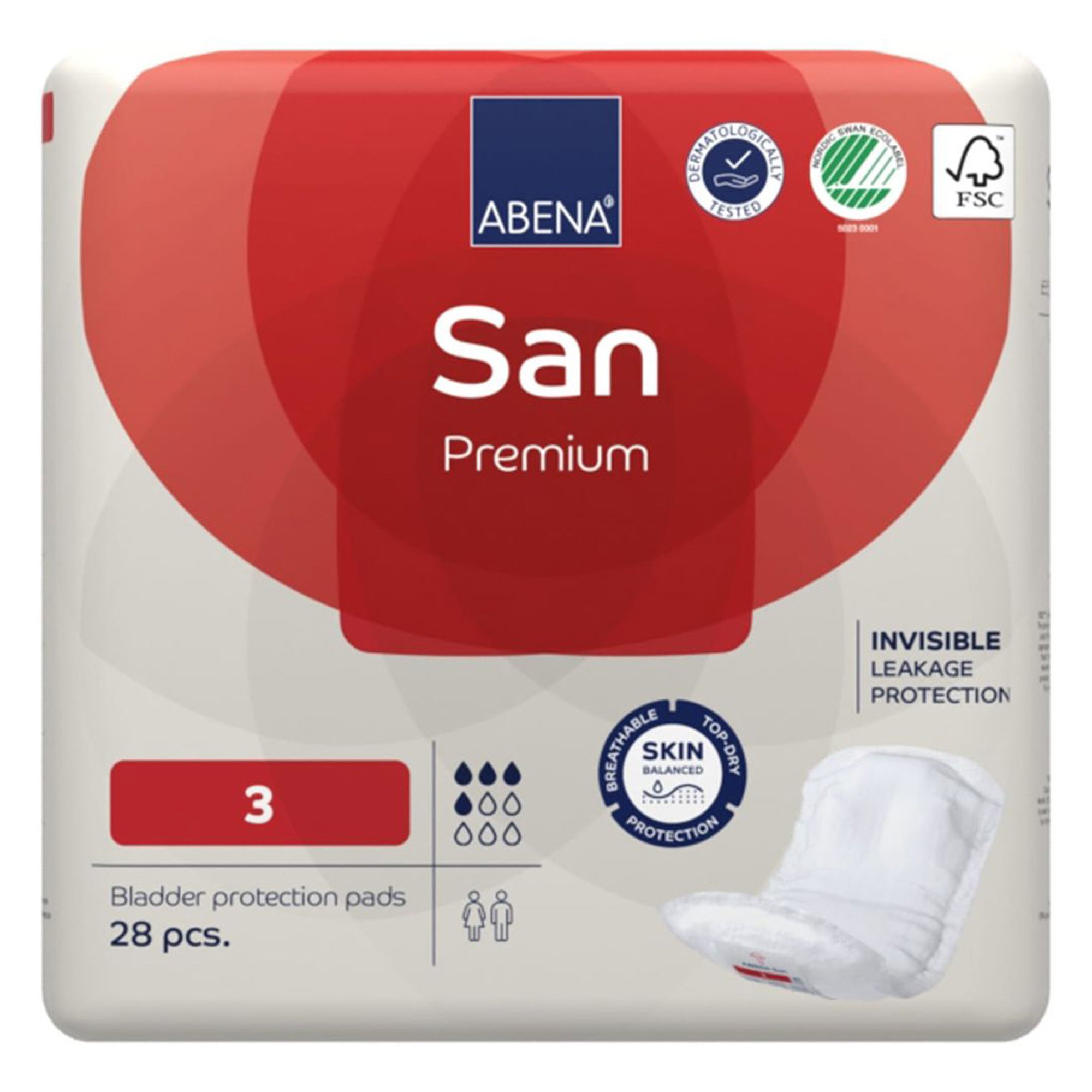 Abena North America 1000021304 - Abena® San Premium Bladder Protection Pads, Size 3 - 28/Pack, 196/Case