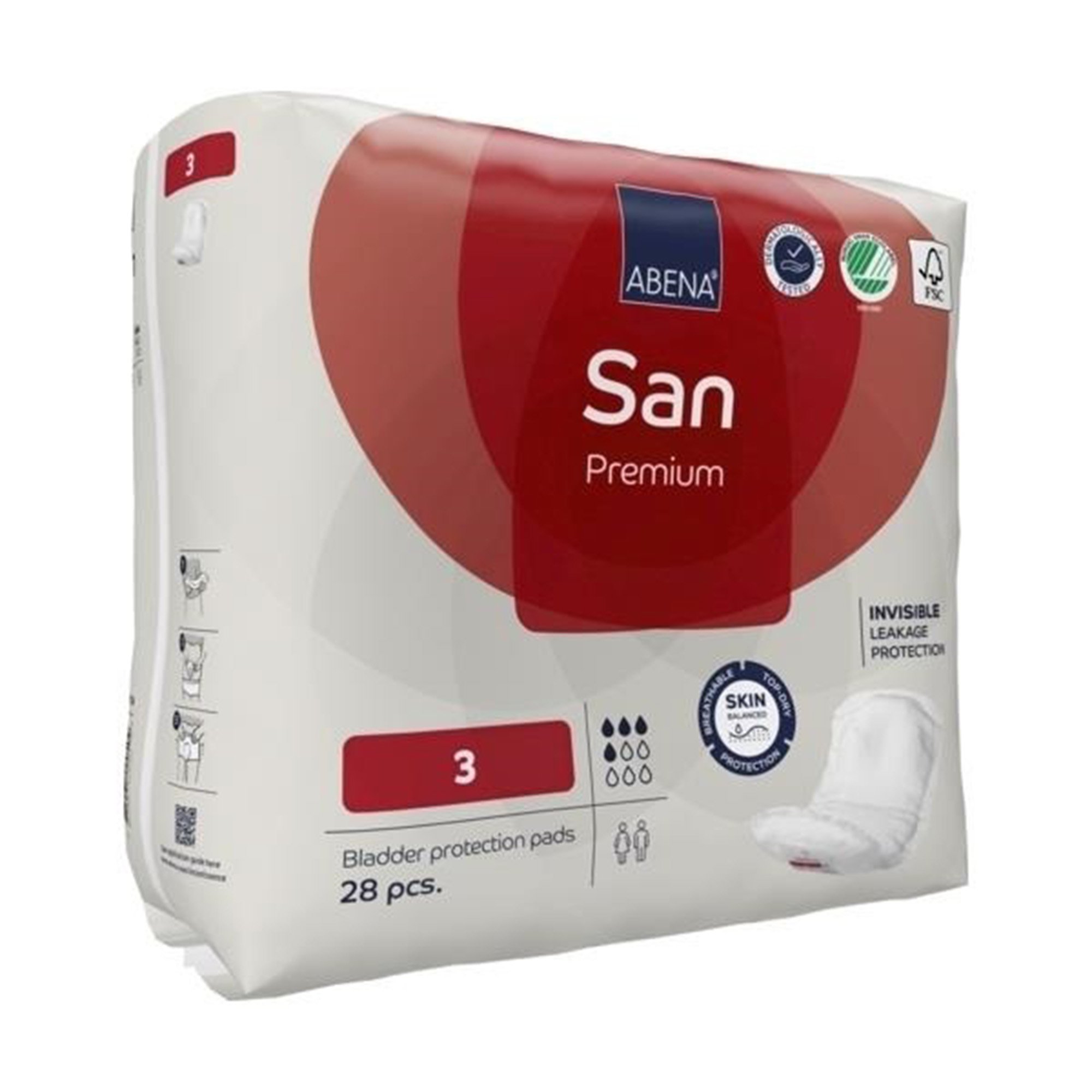 Abena North America 1000021304 - Abena® San Premium Bladder Protection Pads, Size 3 - 28/Pack, 196/Case