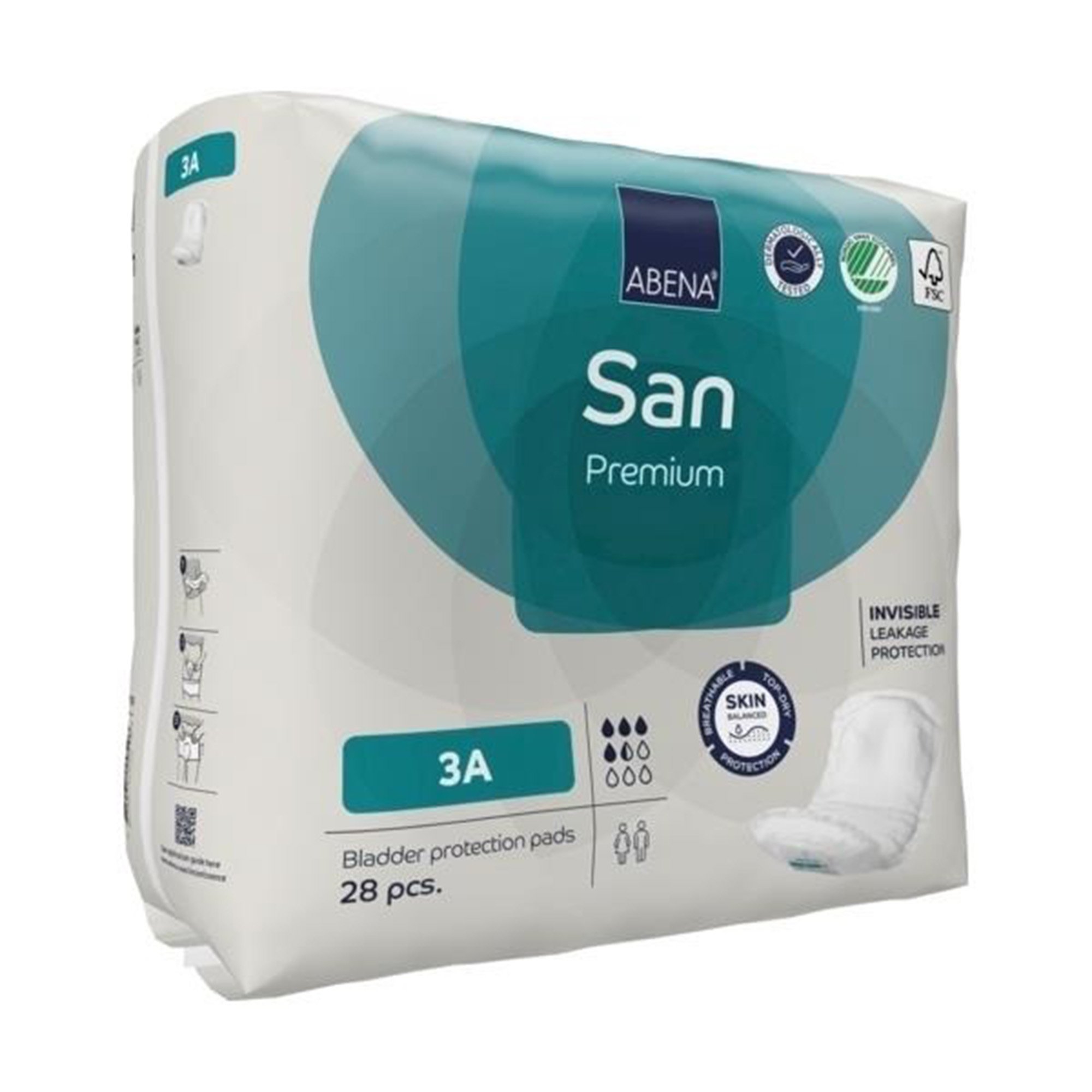 Abena North America 1000021305 - Abena® San 3A Premium Bladder Protection Pads - 28/Pack, 196/Case