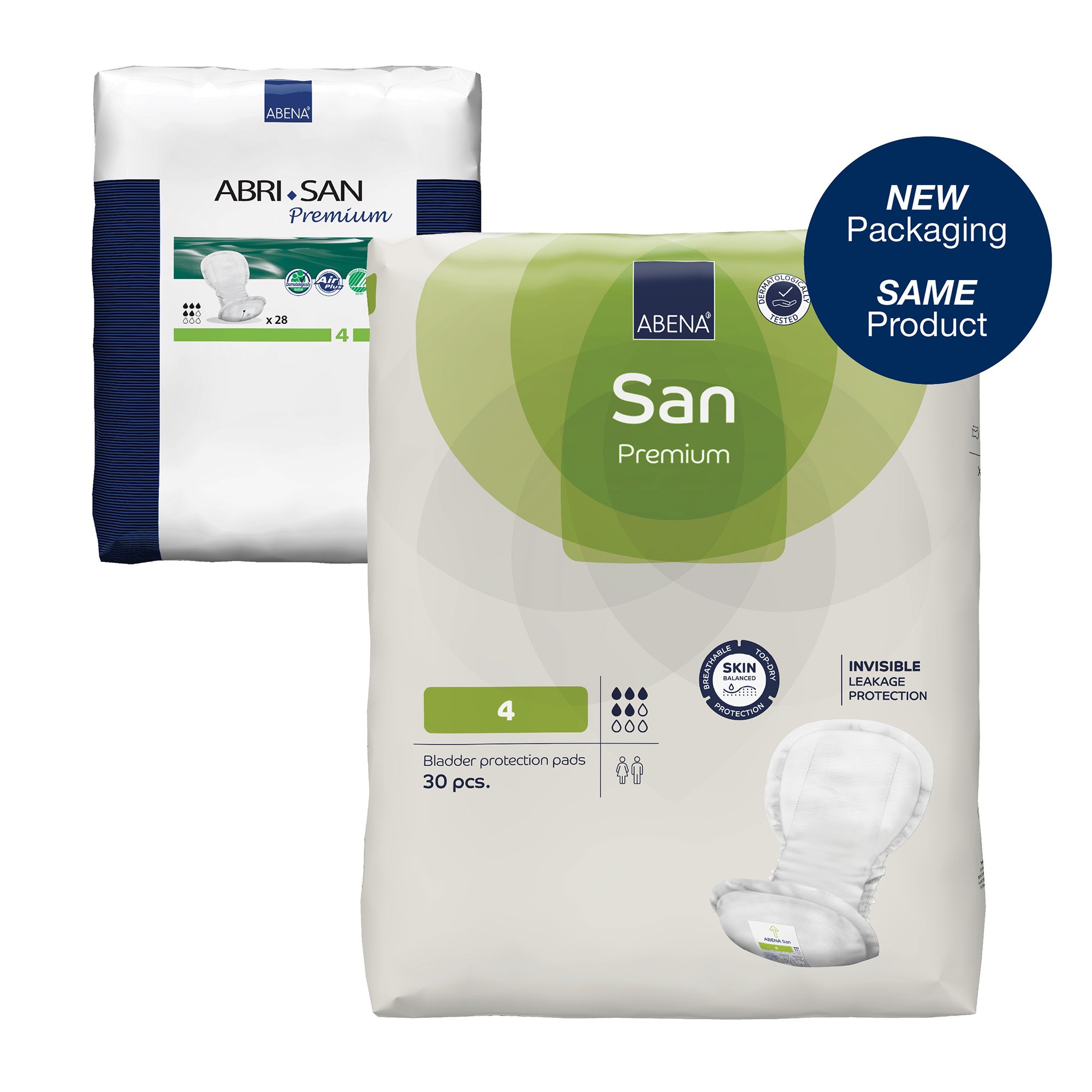 Abena North America 1000021306 - Abena® San 4 Premium Bladder Protection Pads - 30/Pack, 270/Case