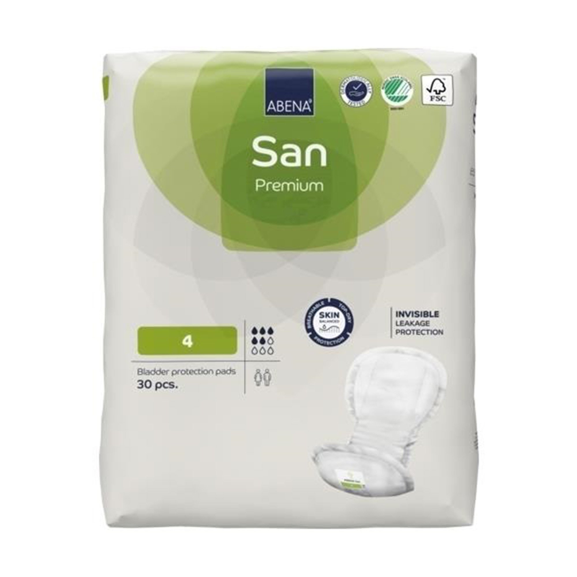Abena North America 1000021306 - Abena® San 4 Premium Bladder Protection Pads - 30/Pack, 270/Case