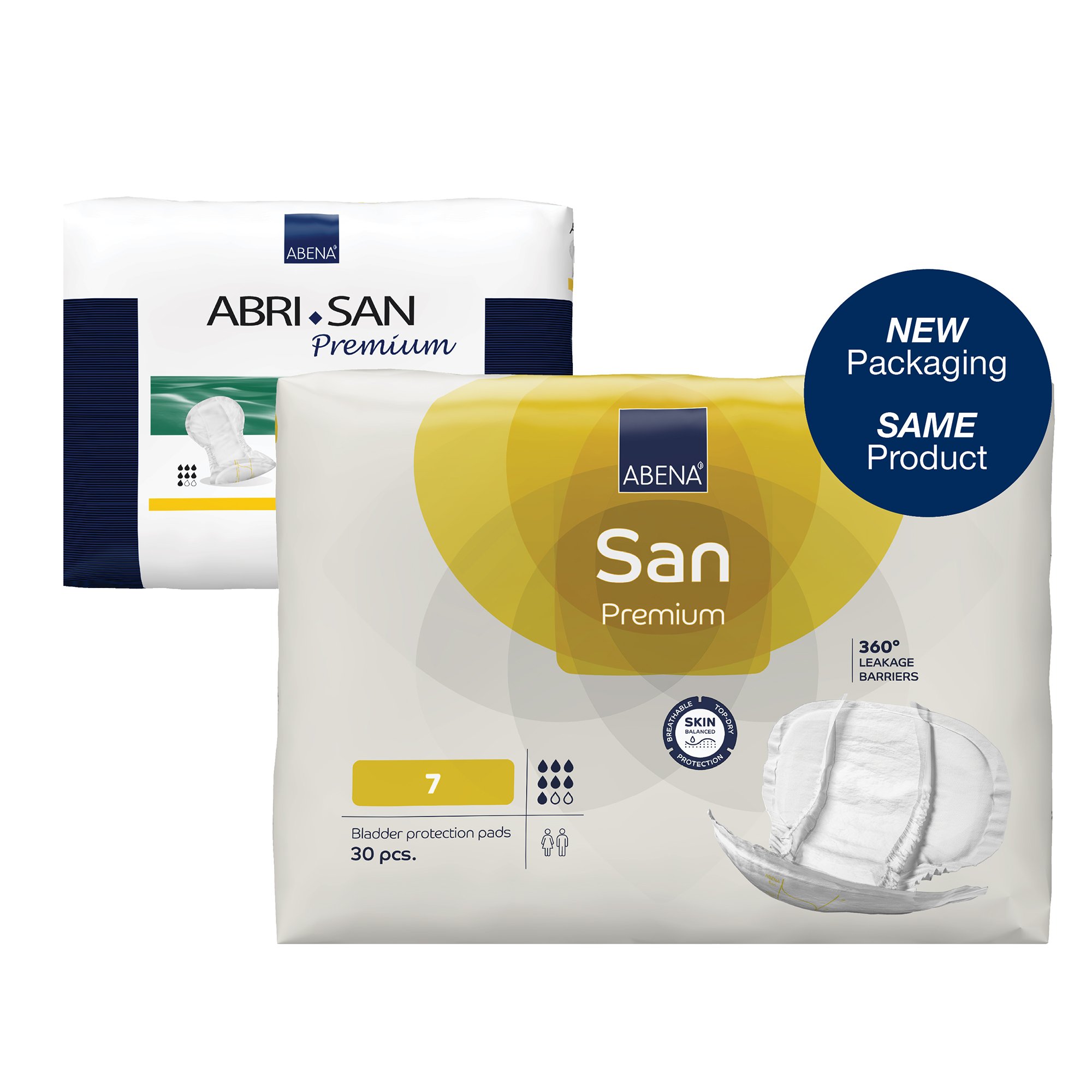 Abena North America 1000021309 - Abena® San 7 Premium Bladder Protection Pad - 30/Pack, 120/Case