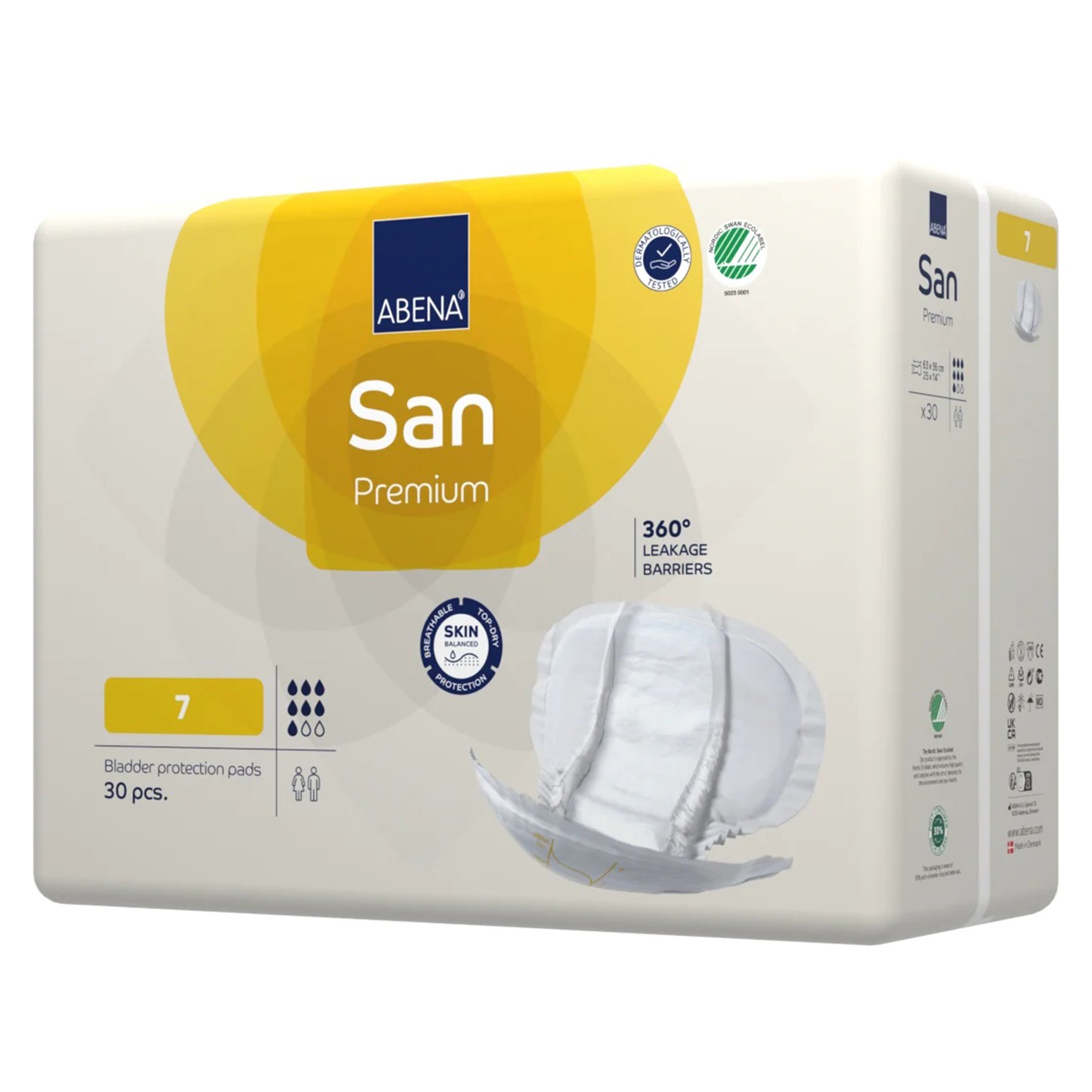Abena North America 1000021309 - Abena® San 7 Premium Bladder Protection Pad - 30/Pack, 120/Case