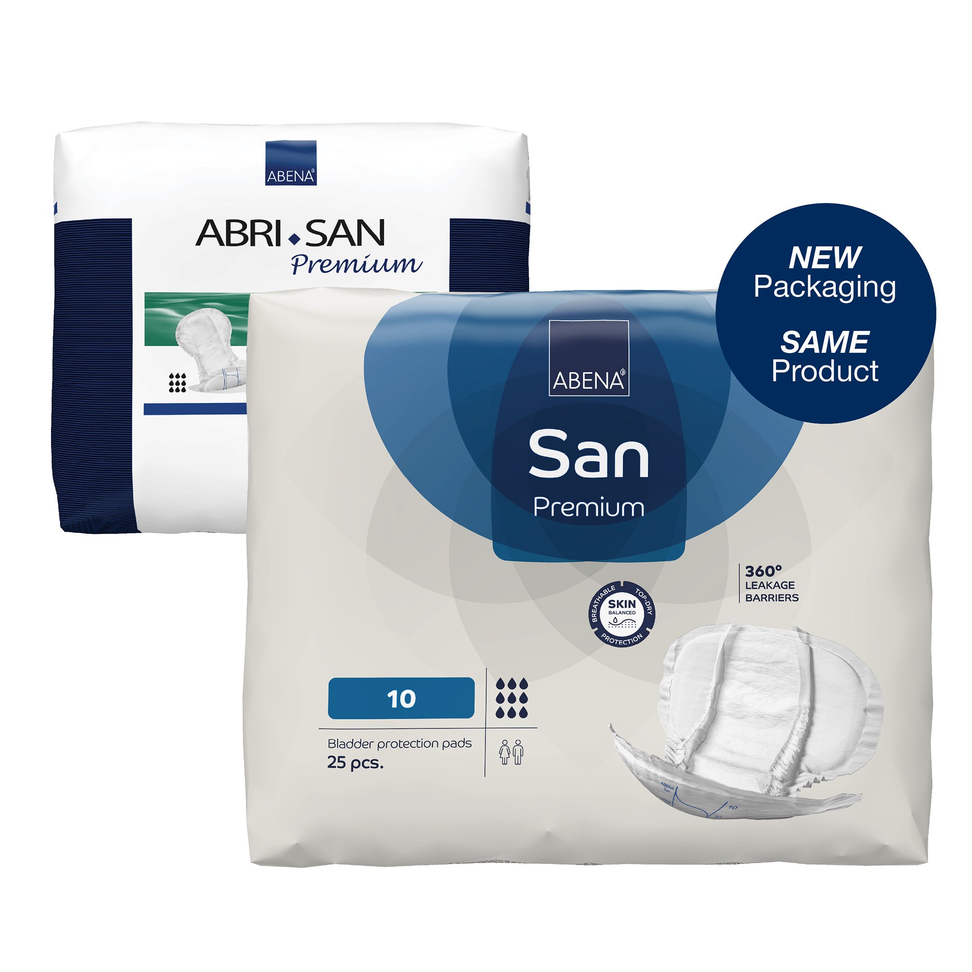 Abena North America 1000021312 - Abena® San 10 Premium Bladder Protection Pads - 25/Pack, 100/Case