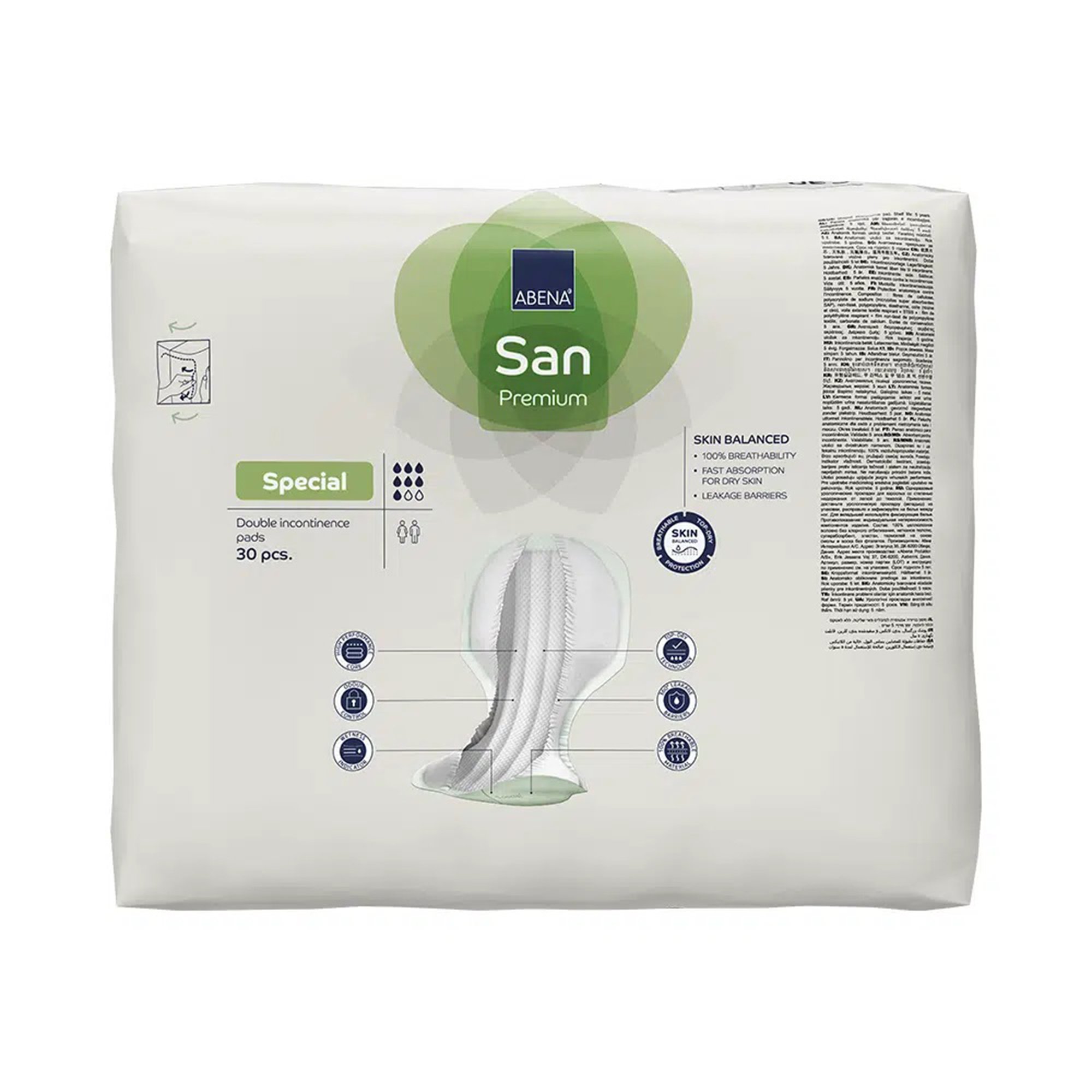 Abena North America 1000021314 - Abena® San Special Premium Bladder Protection Pads - 30/Pack, 120/Case