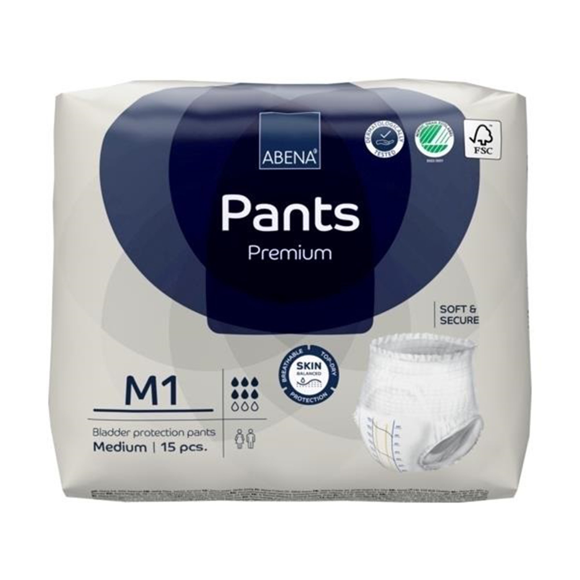 Abena North America 1000021322 - Abena® Premium Pants M1 Incontinence Brief, Medium - 15/Pack, 90/Case