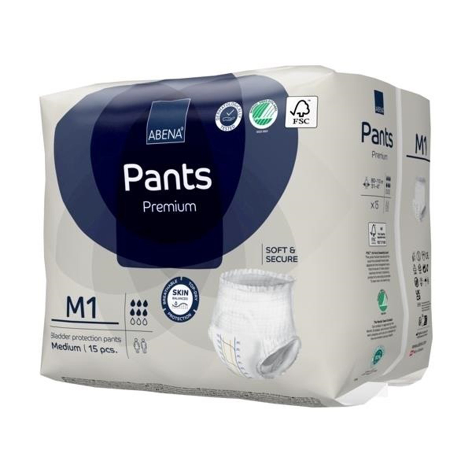 Abena North America 1000021322 - Abena® Premium Pants M1 Incontinence Brief, Medium - 15/Pack, 90/Case