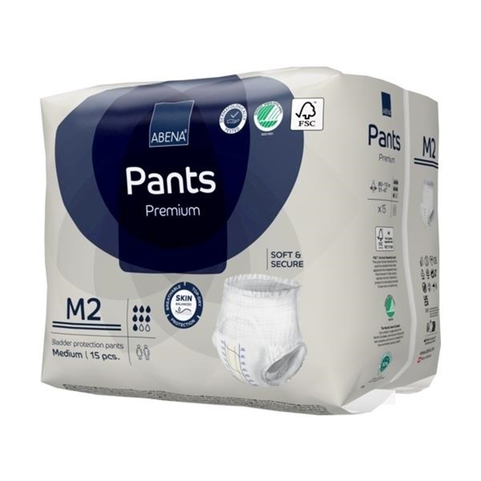 Abena North America 1000021323 - Abena® Premium Pants M2 Incontinence Brief, Medium - 15/Pack, 90/Case