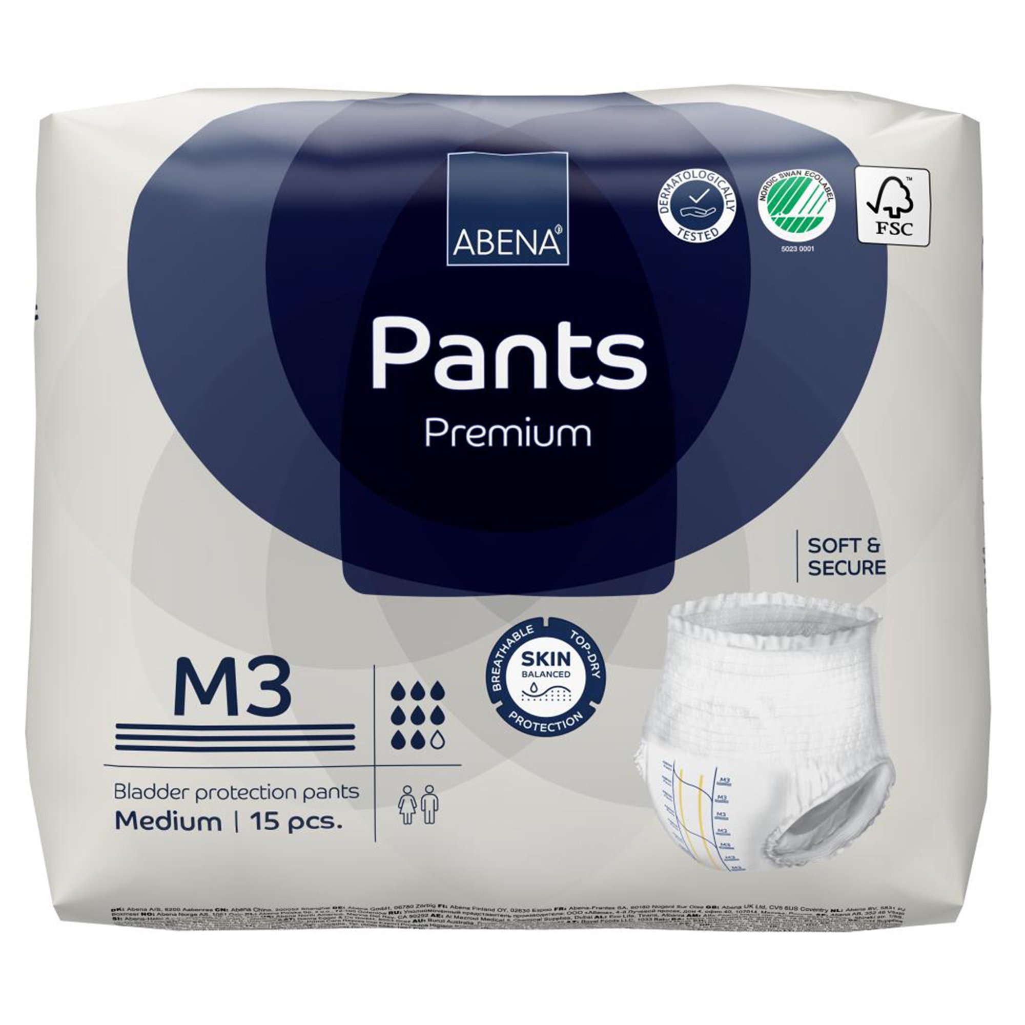Abena North America 1000021324 - Abena® Premium Pants M3 Incontinence Brief, Medium - 15/Pack, 90/Case