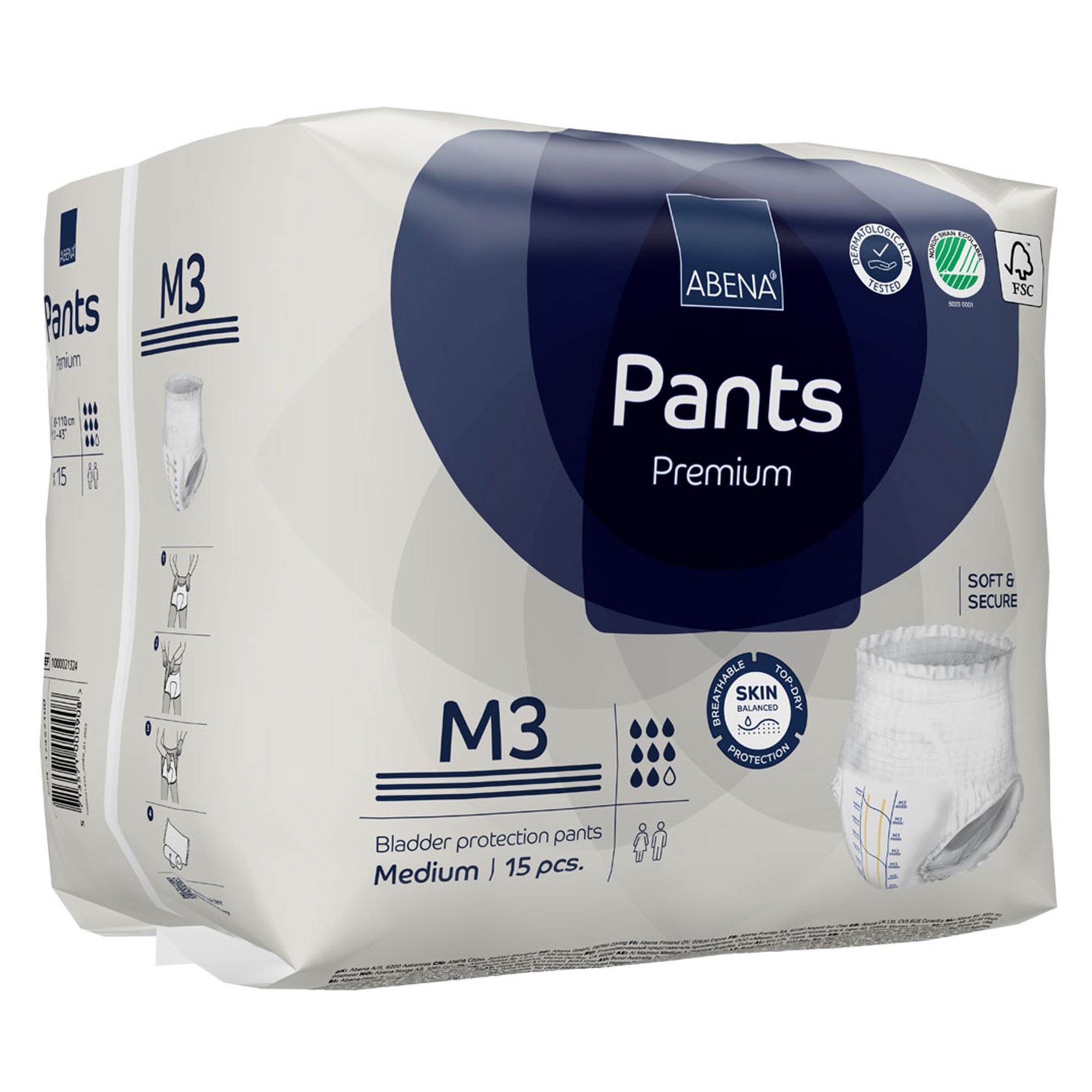 Abena North America 1000021324 - Abena® Premium Pants M3 Incontinence Brief, Medium - 15/Pack, 90/Case
