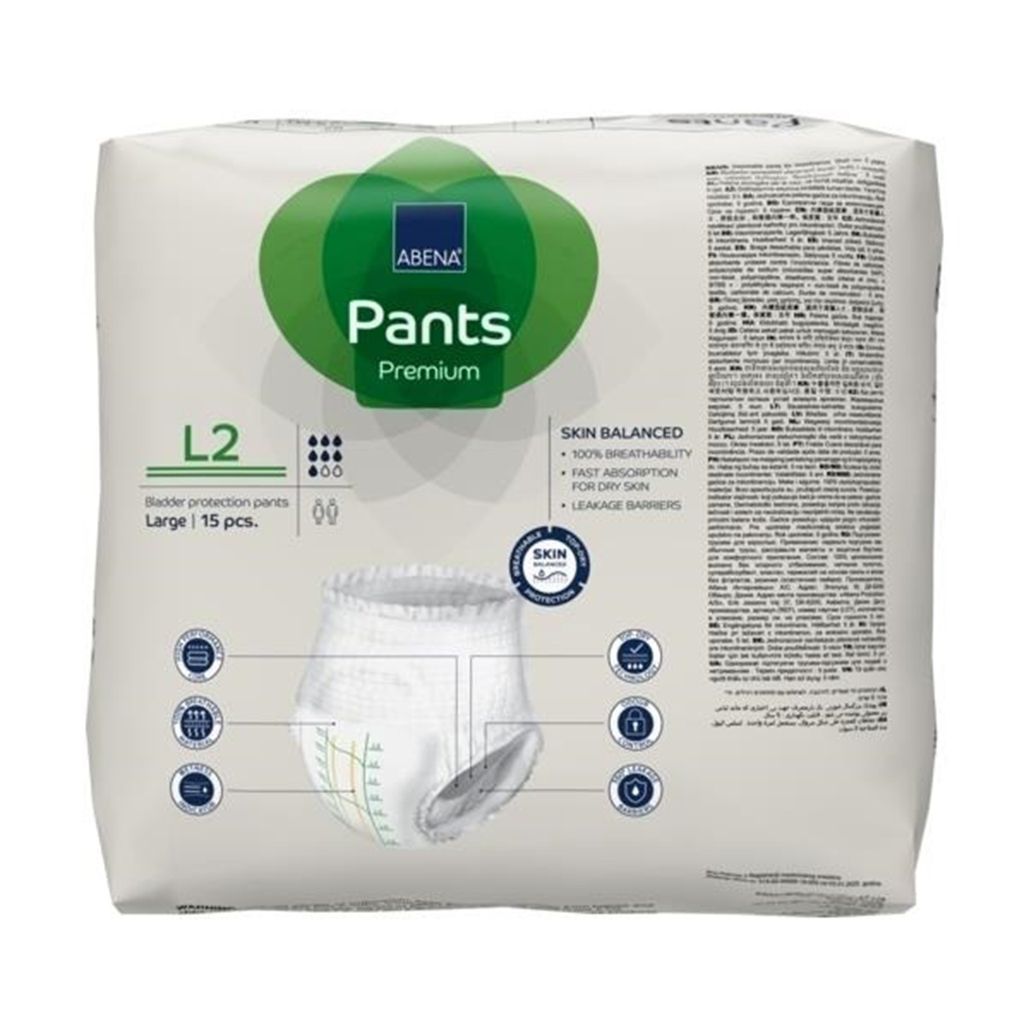Abena North America 1000021326 - Abena® Premium Pants L2 Incontinence Brief, Large - 15/Pack, 90/Case