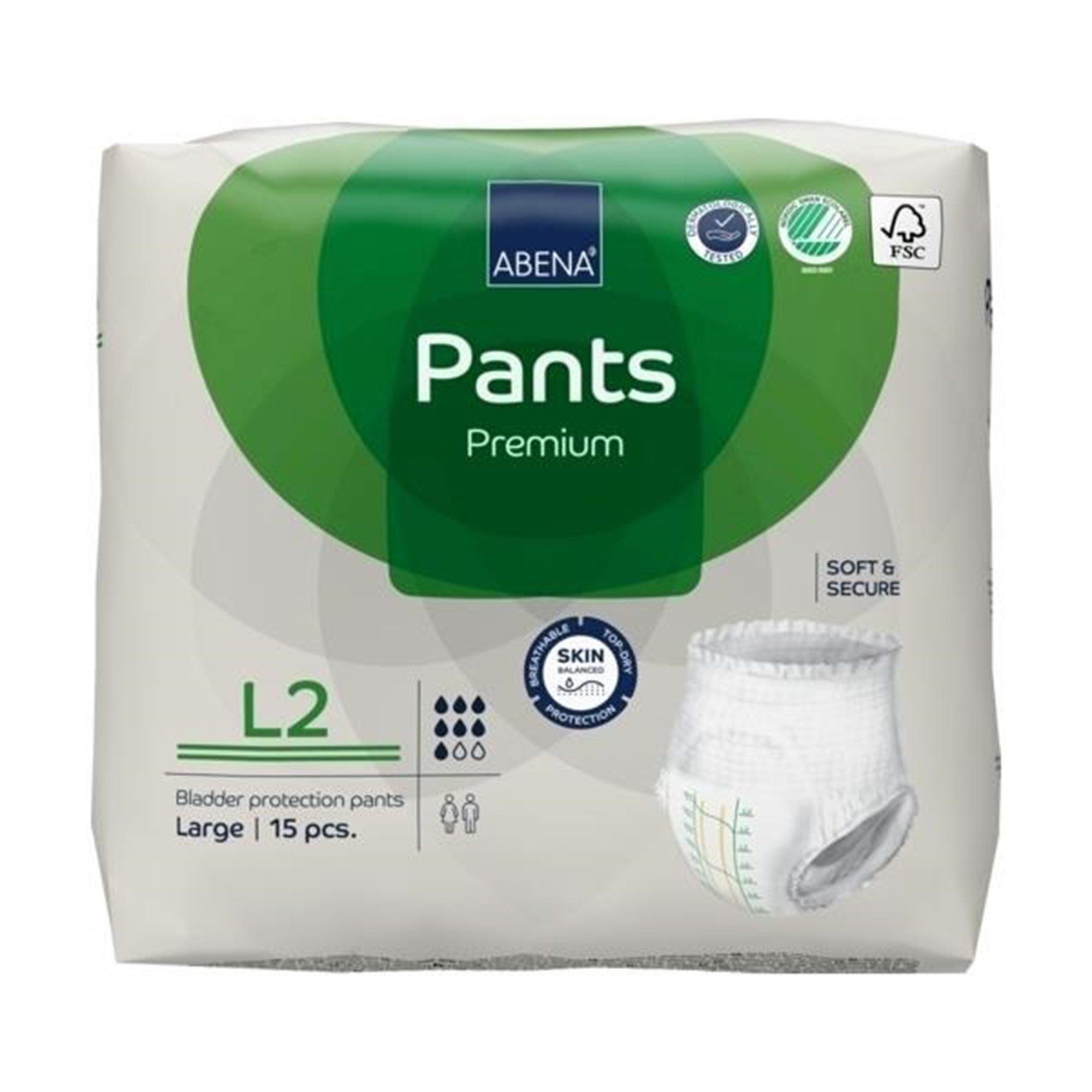 Abena North America 1000021326 - Abena® Premium Pants L2 Incontinence Brief, Large - 15/Pack, 90/Case
