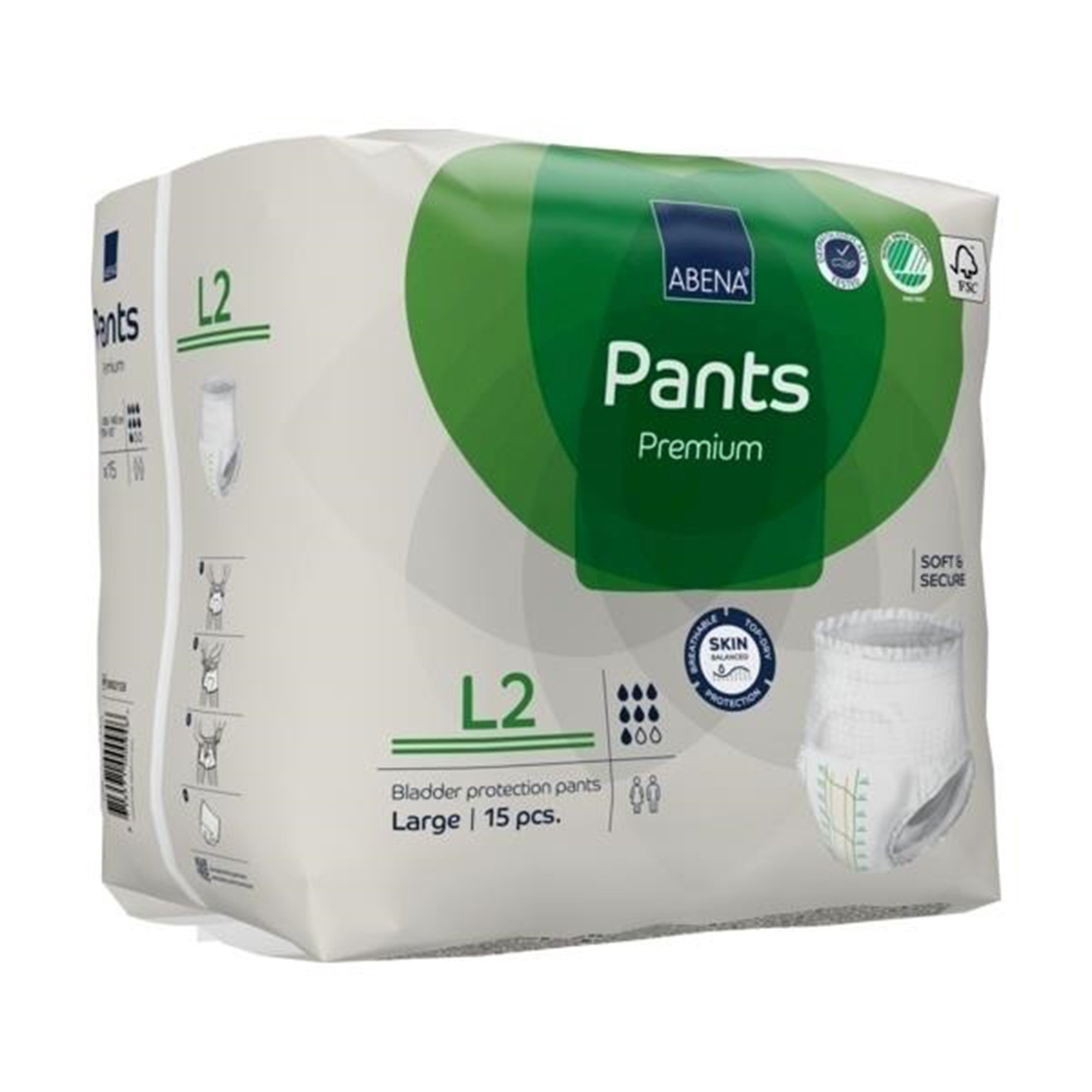 Abena North America 1000021326 - Abena® Premium Pants L2 Incontinence Brief, Large - 15/Pack, 90/Case