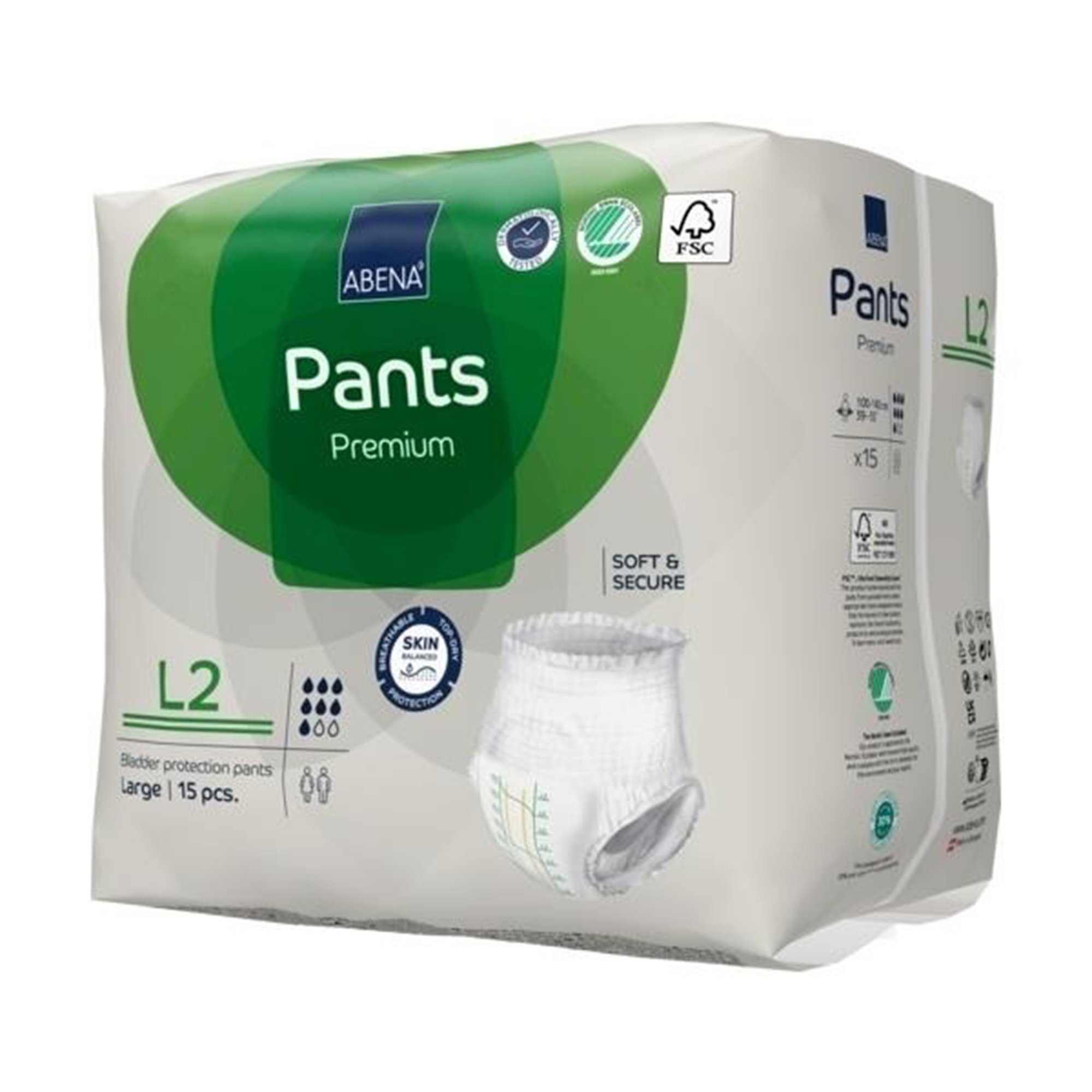 Abena North America 1000021326 - Abena® Premium Pants L2 Incontinence Brief, Large - 15/Pack, 90/Case