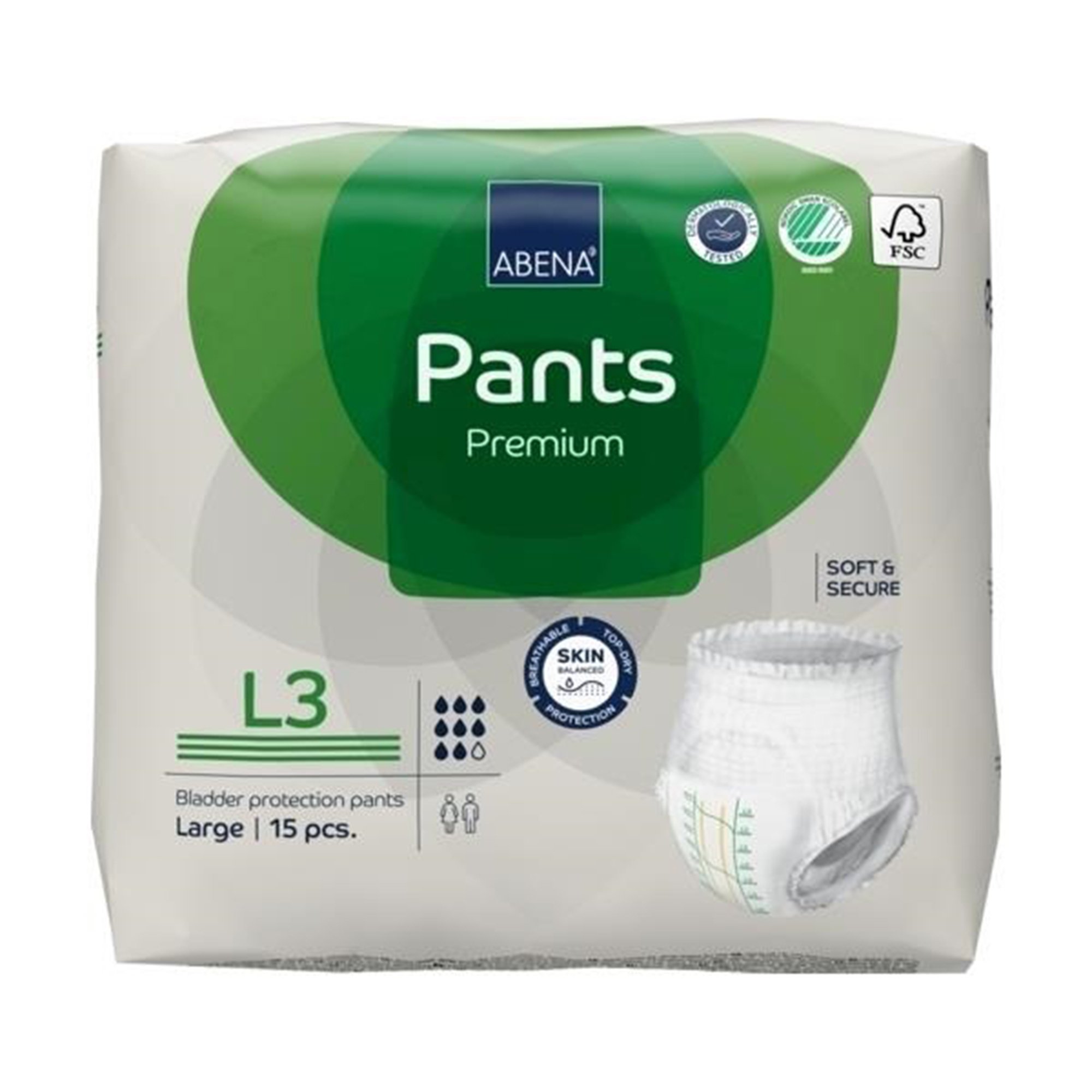 Abena North America 1000021327 - Abena® Premium Pants L3 Incontinence Brief, Large - 15/Pack, 90/Case