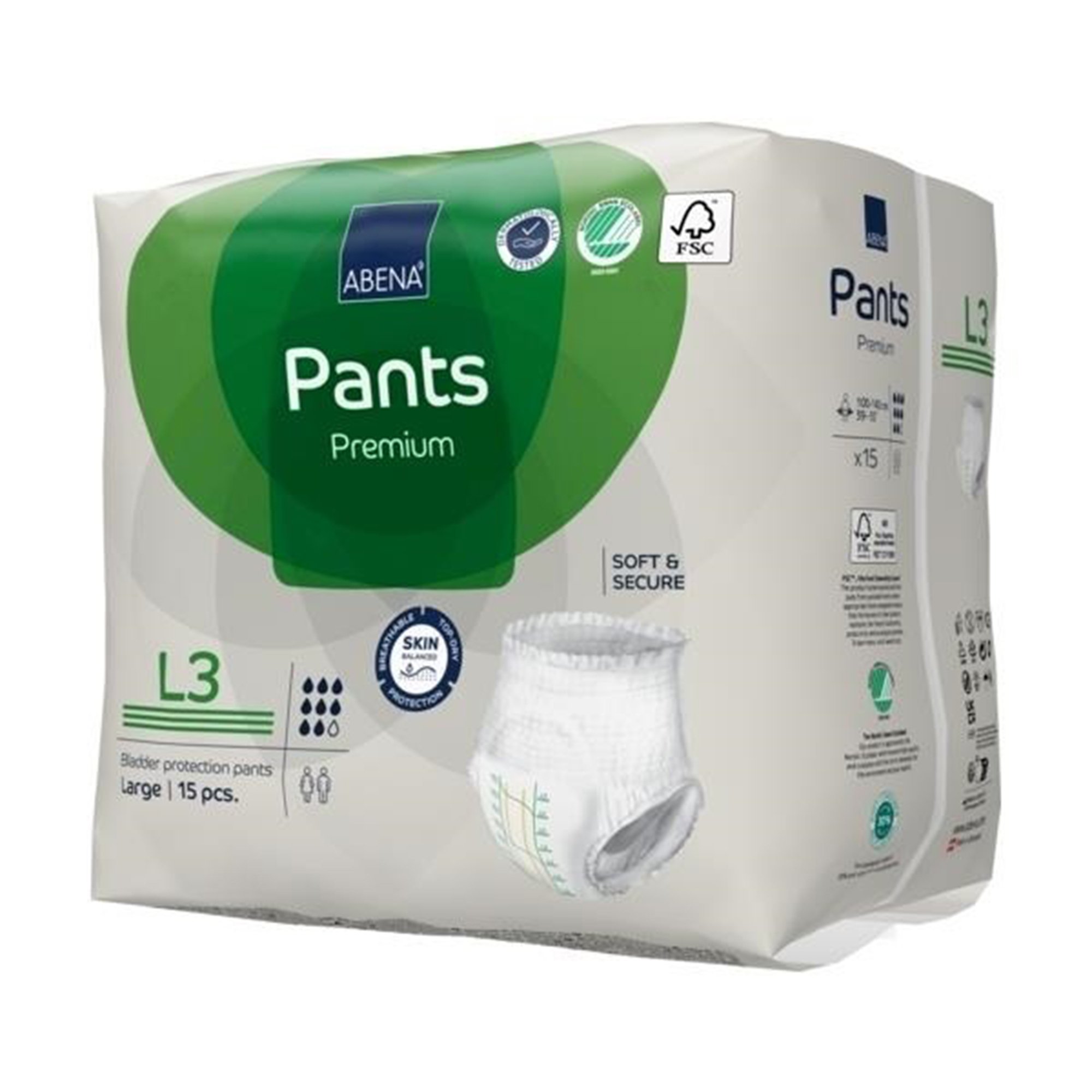 Abena North America 1000021327 - Abena® Premium Pants L3 Incontinence Brief, Large - 15/Pack, 90/Case